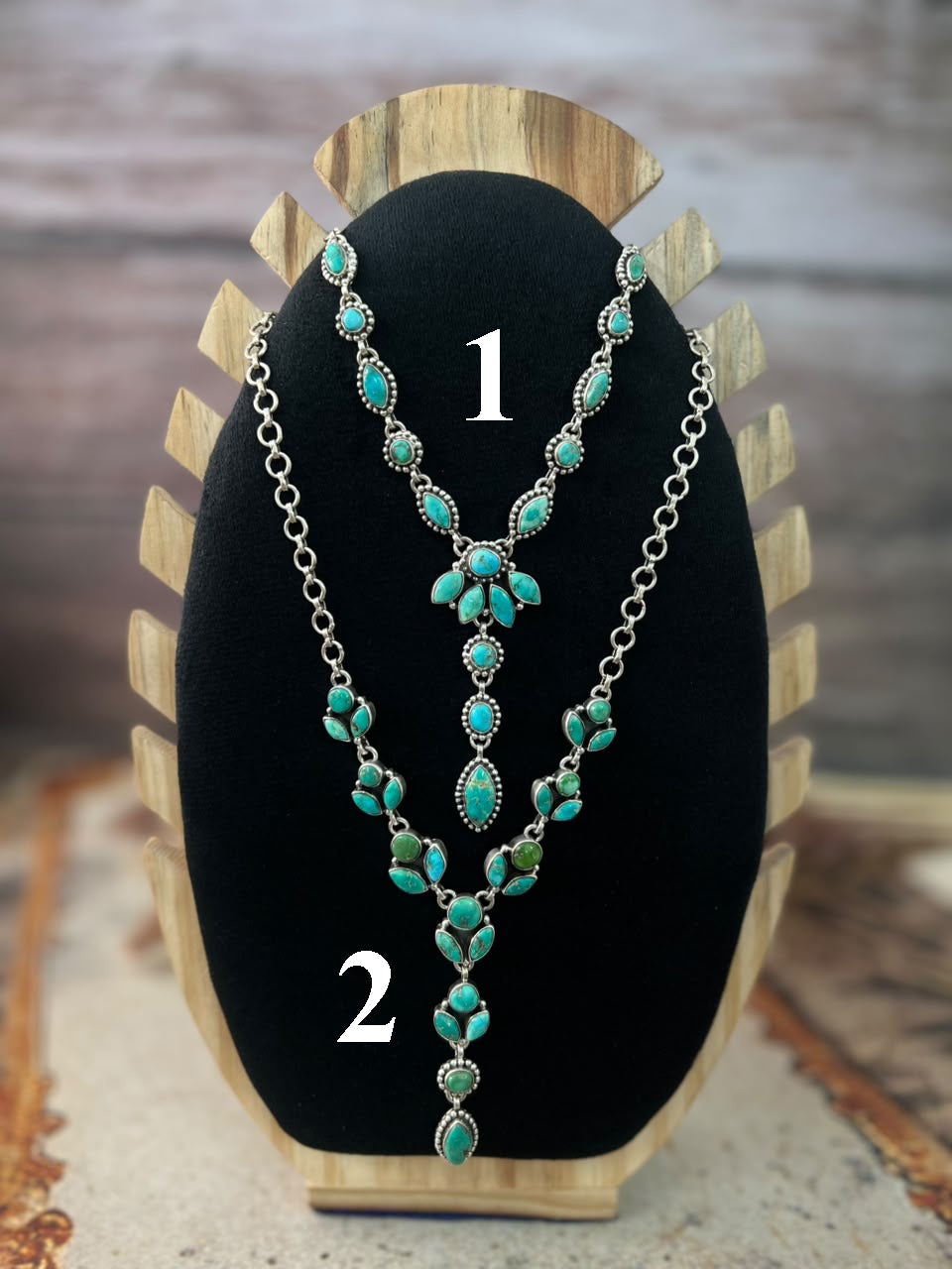 Handmade Sterling Silver Emerald Valley Turquoise Collection: Necklace Signed Nizhoni