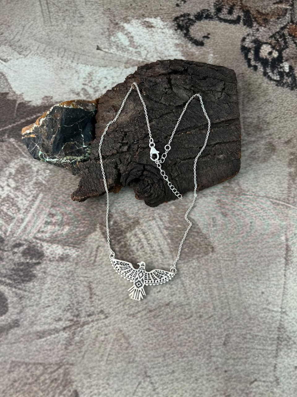 Handmade Sterling Silver Thunderbird Necklace Signed Nizhoni