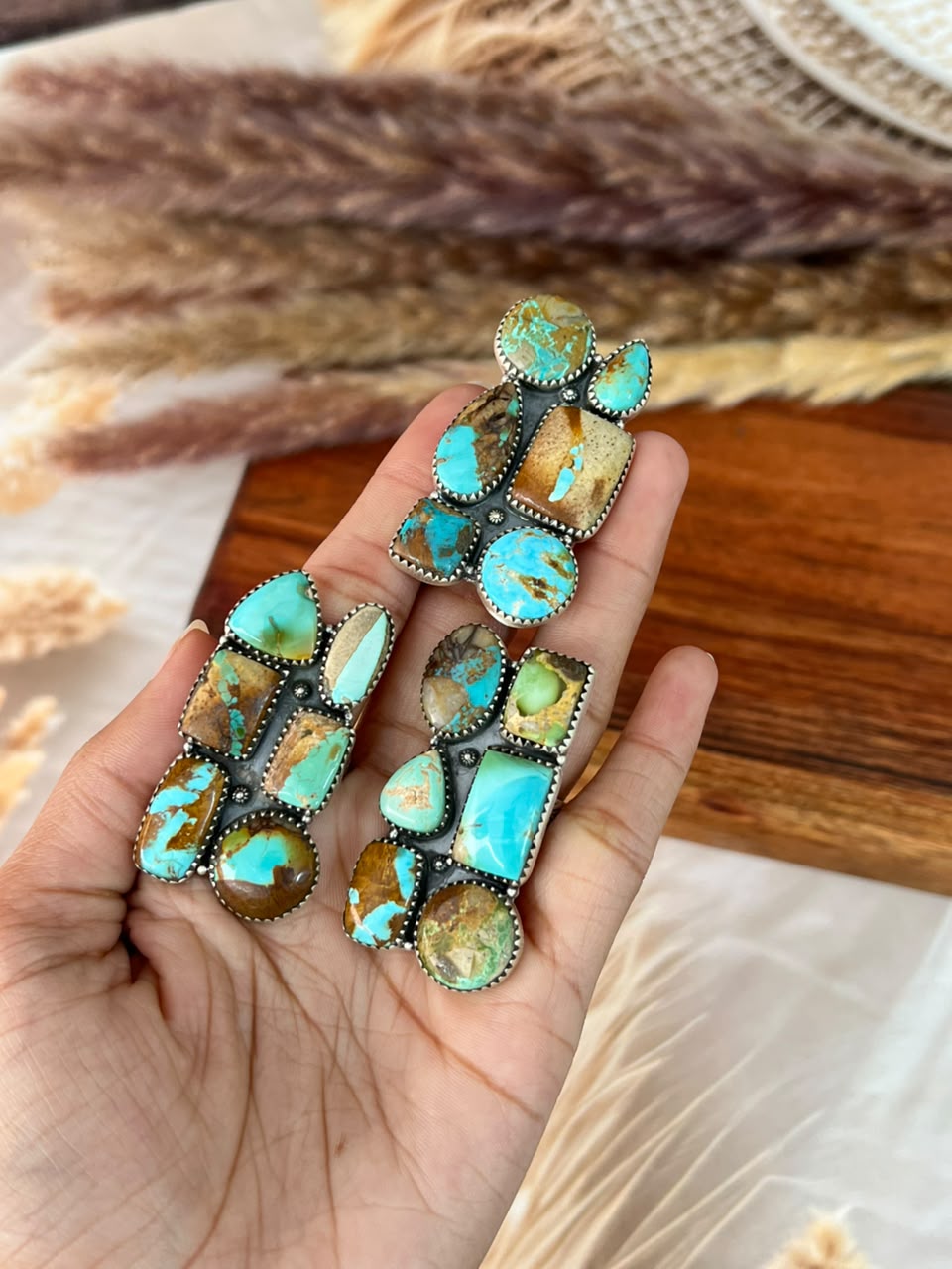 Handmade Sterling Silver Royston Turquoise Adjustable Ring Signed Nizhoni