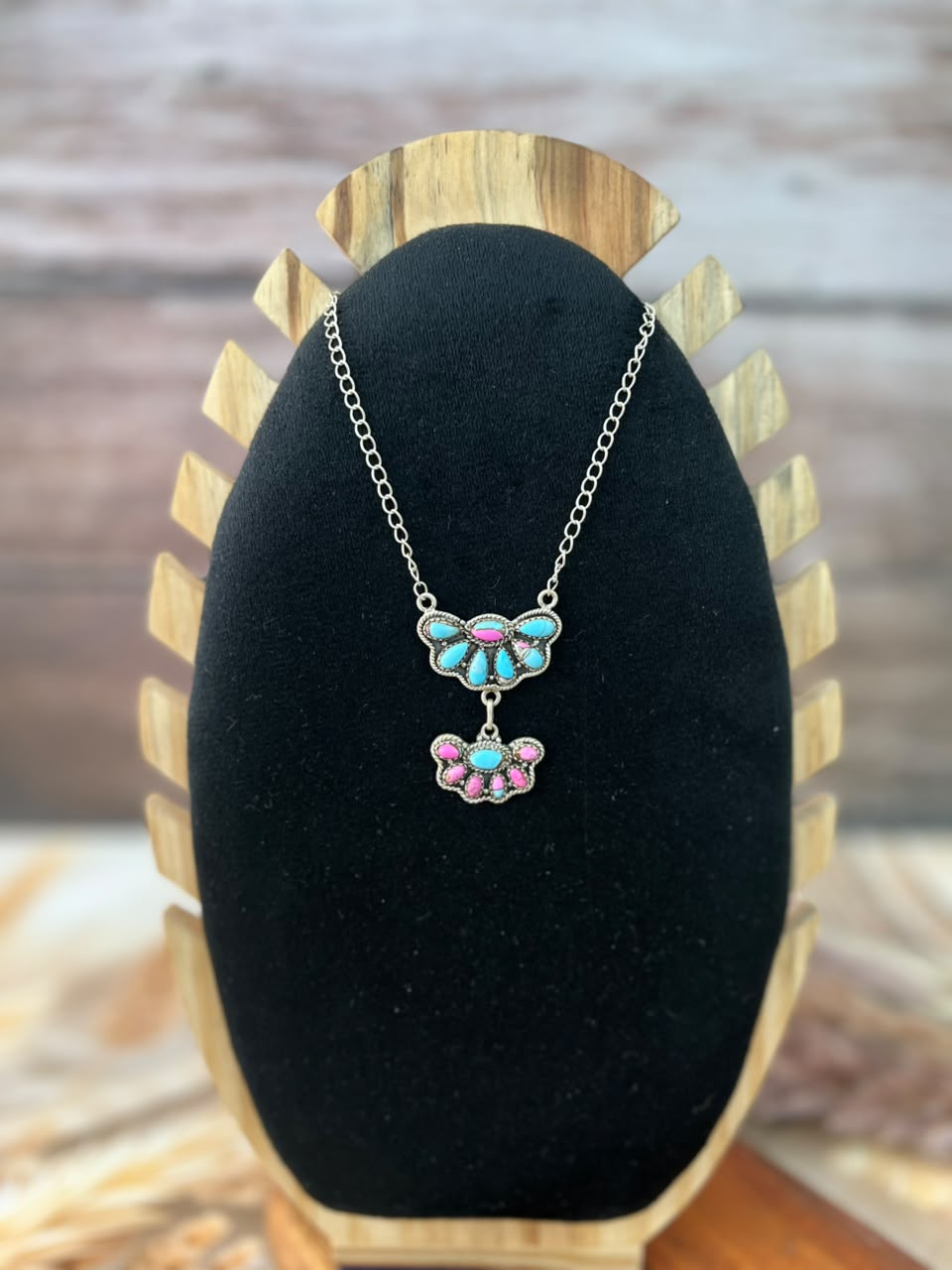 Handmade Sterling Silver Cotton Candy Necklace Signed Nizhoni