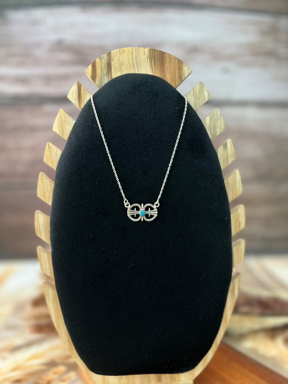 Handmade Sterling Silver Kingman Turquoise Necklace Signed Nizhoni
