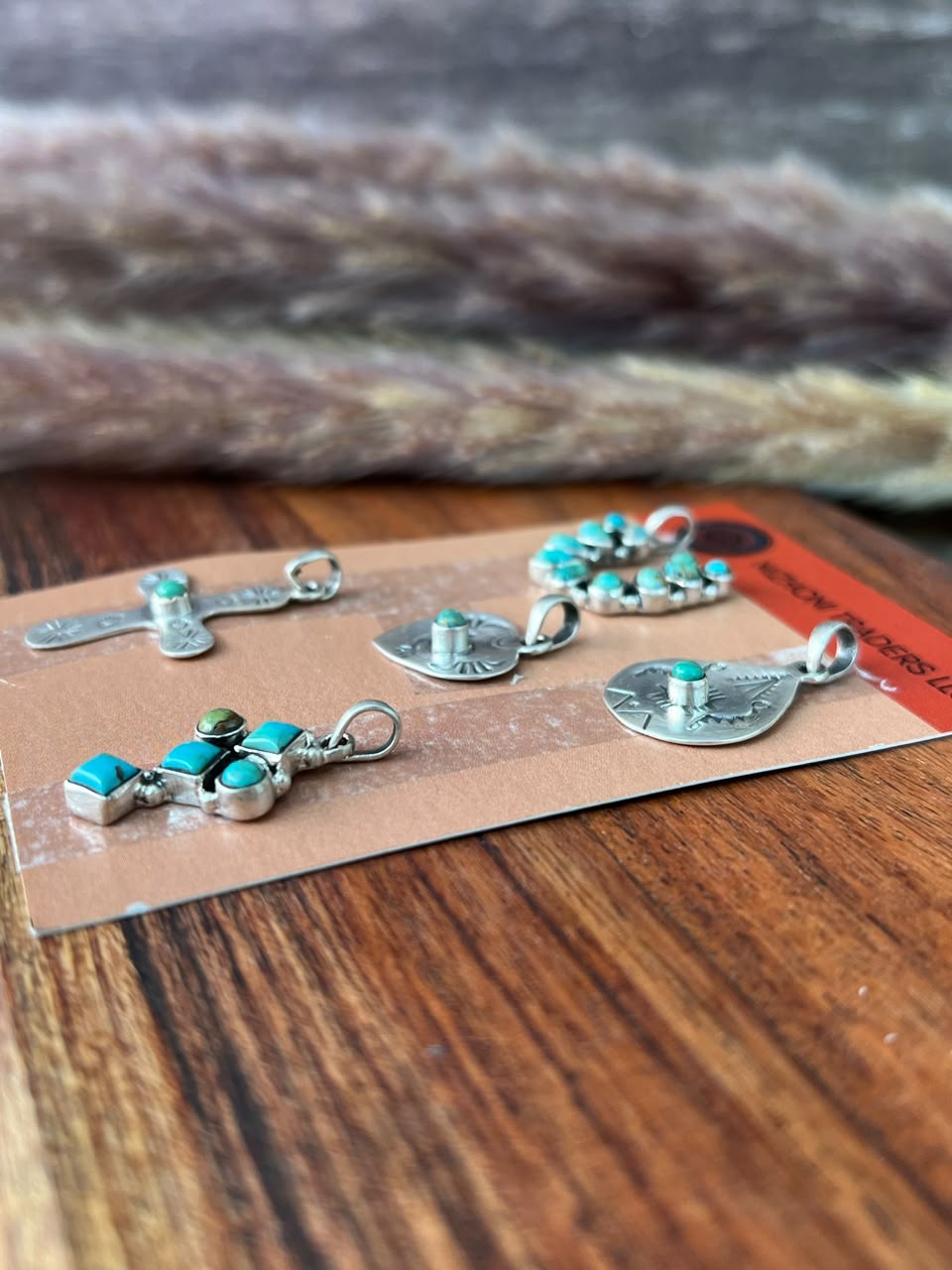 Handmade Sterling Silver Kingman Turquoise Pendant Card