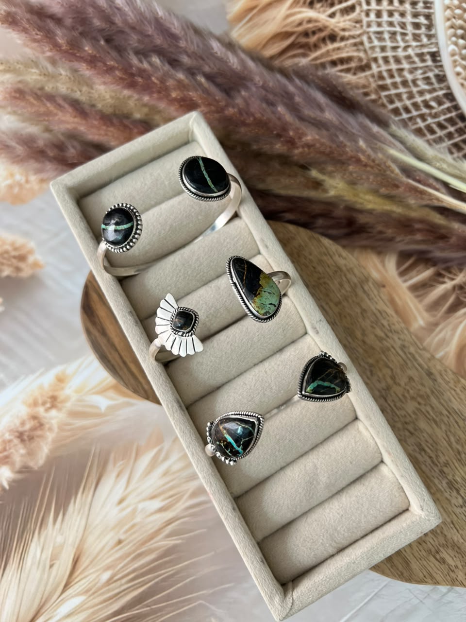 Handmade Sterling Silver Blackjack Turquoise Collection: Cuff Bracelet Signed Nizhoni