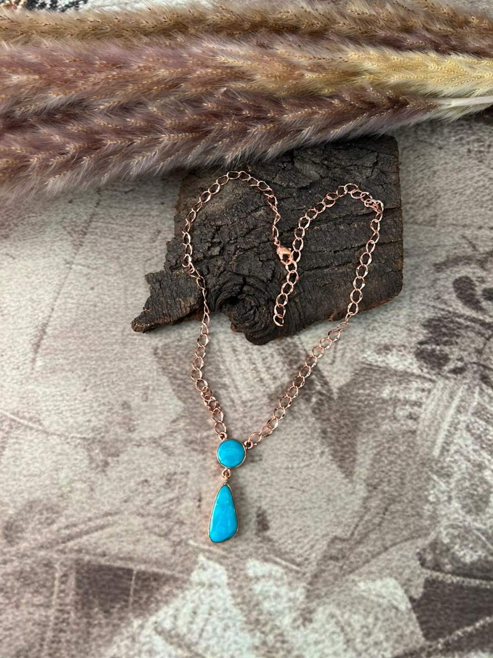 Handmade Hardy Pit Copper Collection: Necklace Signed Nizhoni