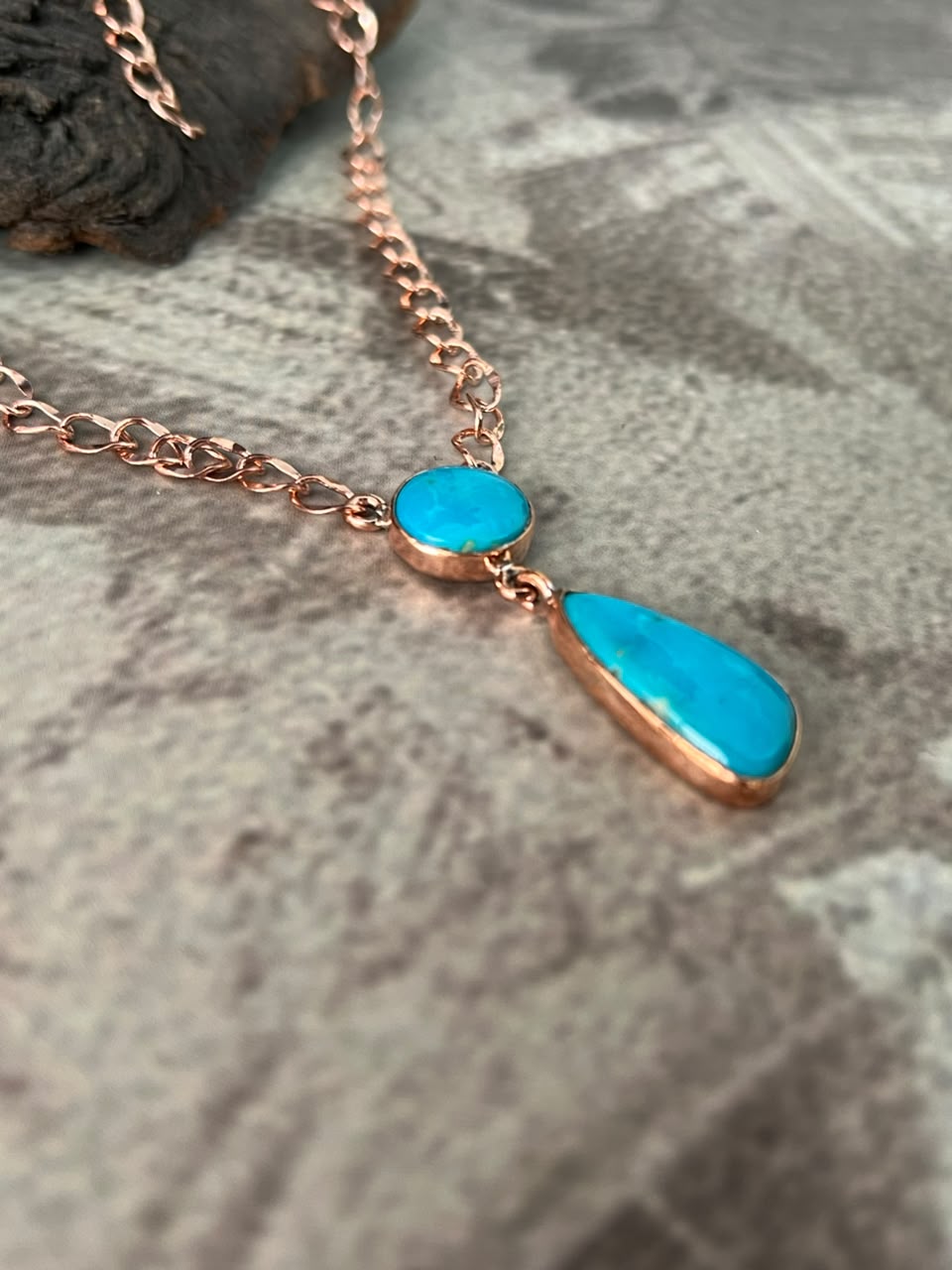 Handmade Hardy Pit Copper Collection: Necklace Signed Nizhoni