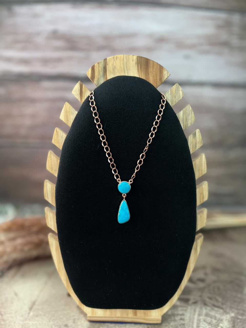 Handmade Hardy Pit Copper Collection: Necklace Signed Nizhoni
