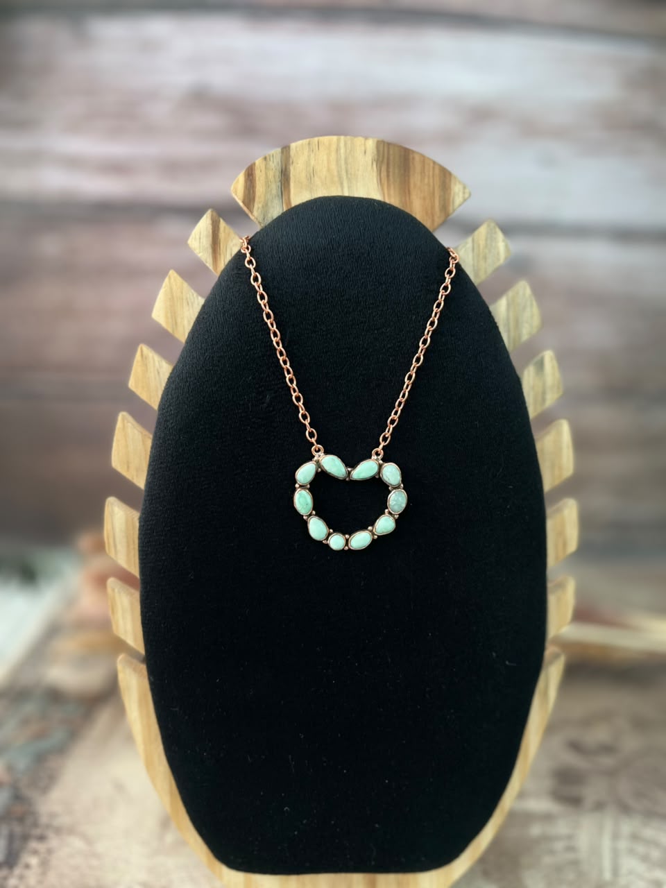 Handmade Paloma Turquoise Copper Collection: Necklace Signed Nizhoni