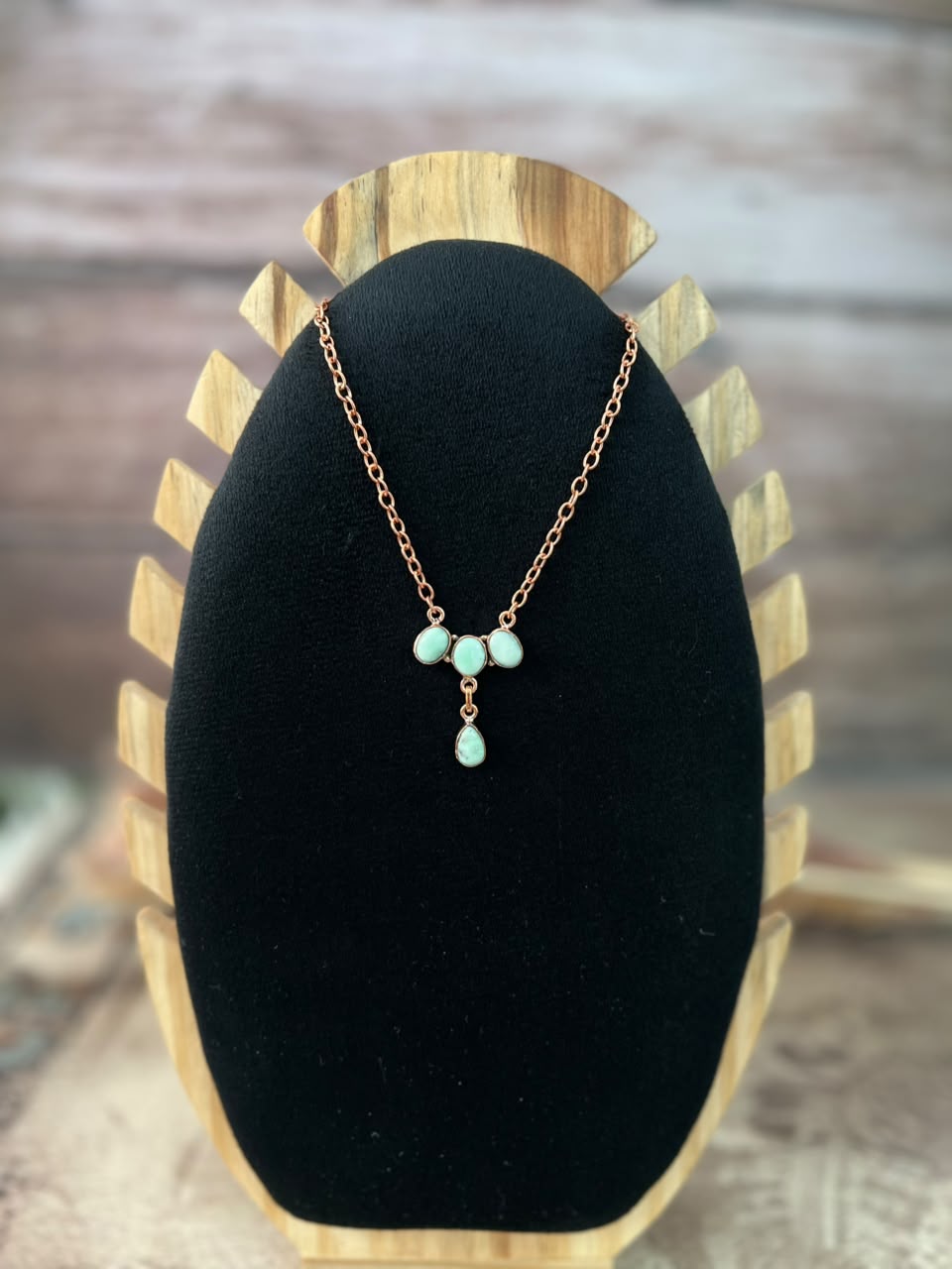 Handmade Paloma Turquoise Copper Collection: Necklace Signed Nizhoni