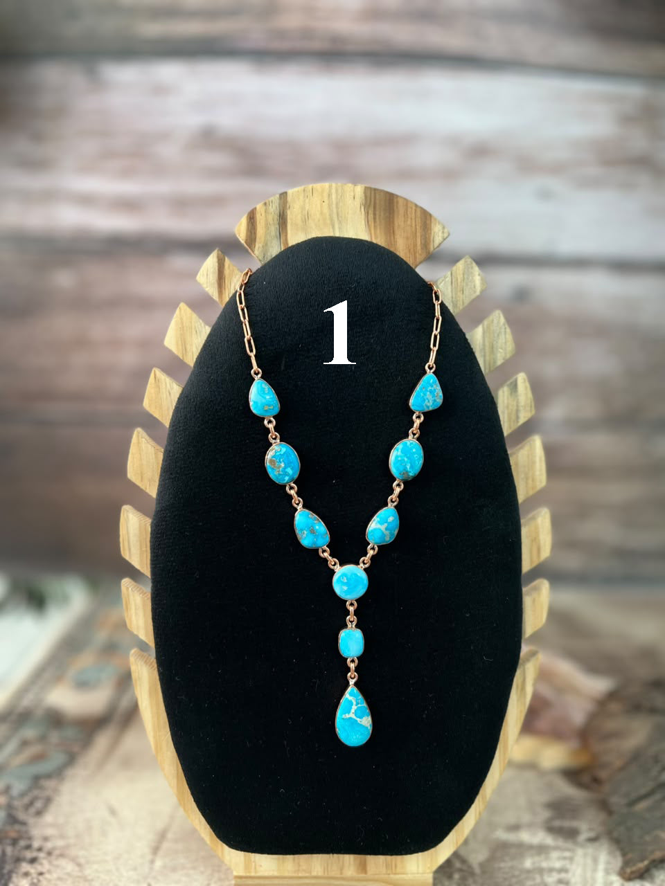 Handmade Sonoran Mountain with Sierra Bella Turquoise Copper Collection: Necklace Signed Nizhoni
