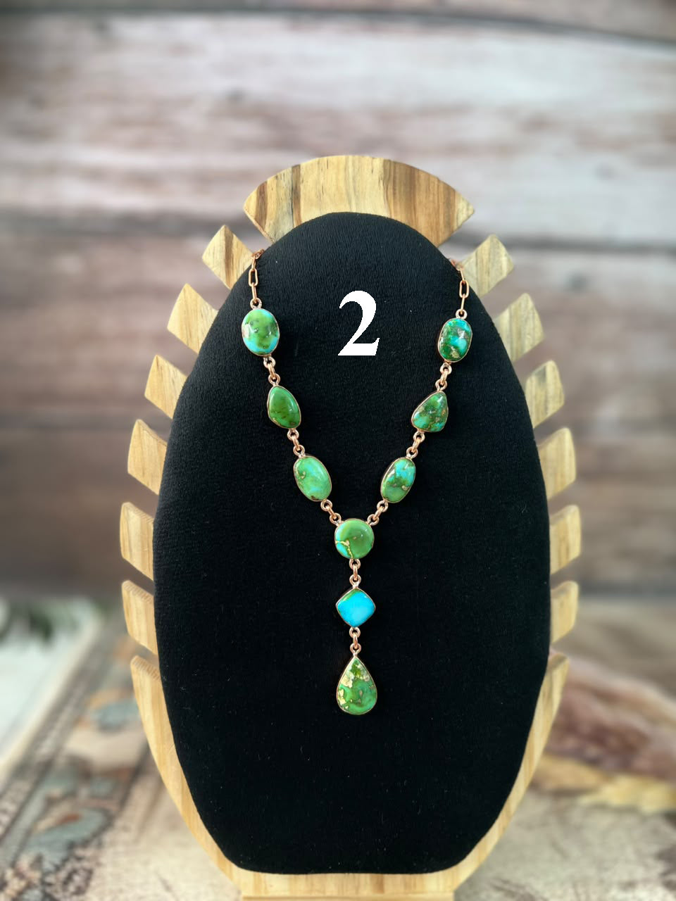 Handmade Sonoran Mountain with Sierra Bella Turquoise Copper Collection: Necklace Signed Nizhoni