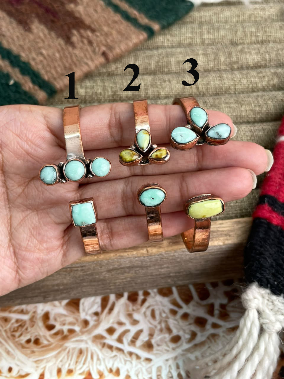 Handmade Paloma with Palomino Turquoise Copper Collection: Cuff Bracelet Signed Nizhoni