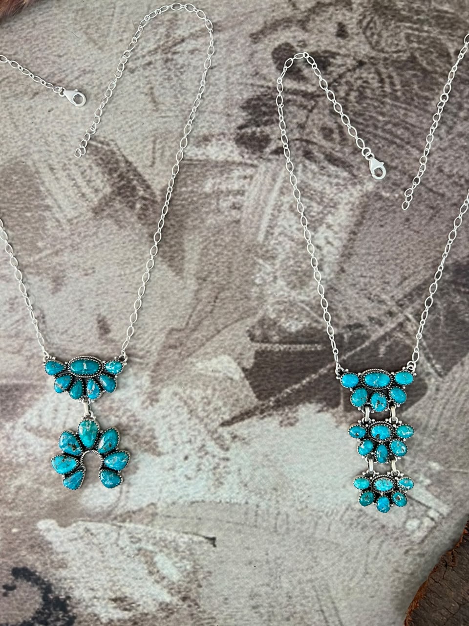 Handmade Sterling Silver White Water Turquoise Necklace Signed Nizhoni
