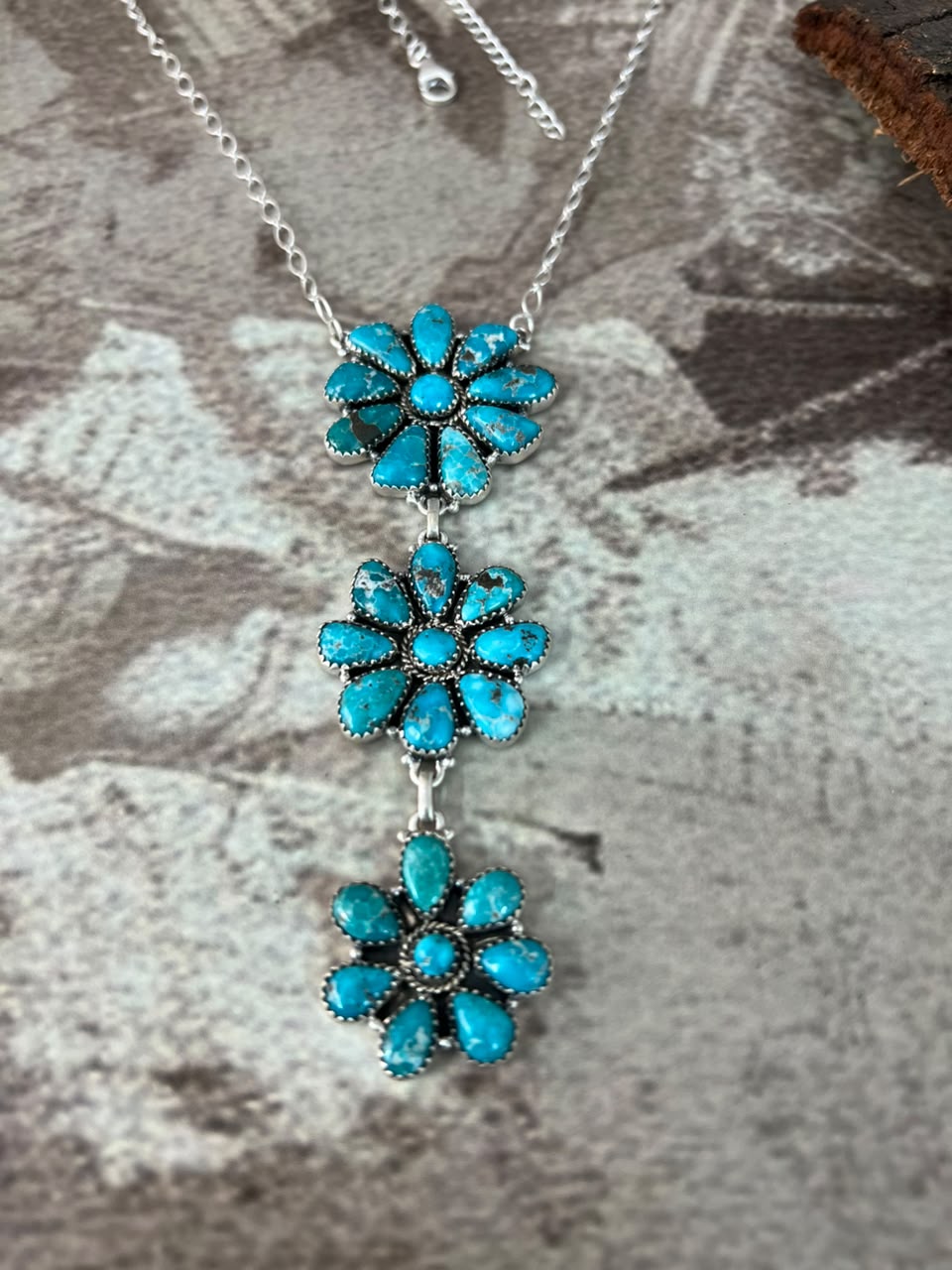 Handmade Sterling Silver White Water Turquoise Necklace Signed Nizhoni