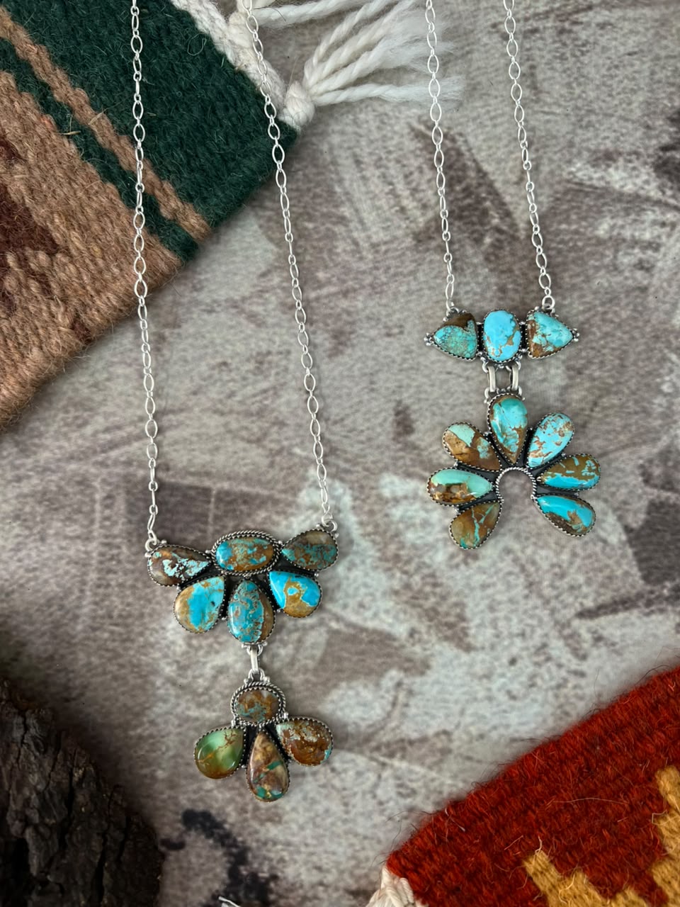 Handmade Sterling Silver Royston Turquoise Necklace Signed Nizhoni