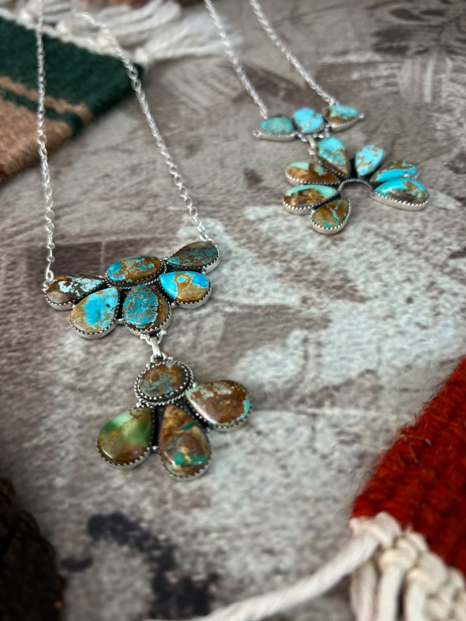 Handmade Sterling Silver Royston Turquoise Necklace Signed Nizhoni