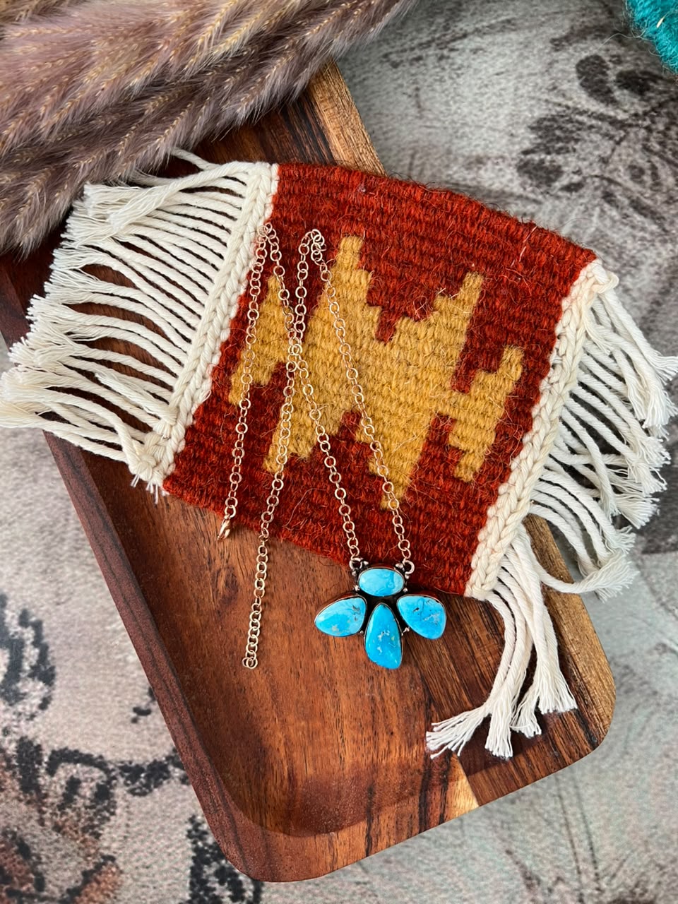 Handmade Sierra Bella Turquoise Copper Collection: Necklace Signed Nizhoni