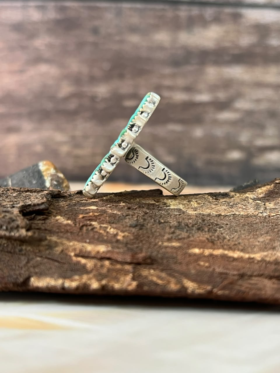 Handmade Sterling Silver Kingman Turquoise Adjustable Ring Signed Nizhoni