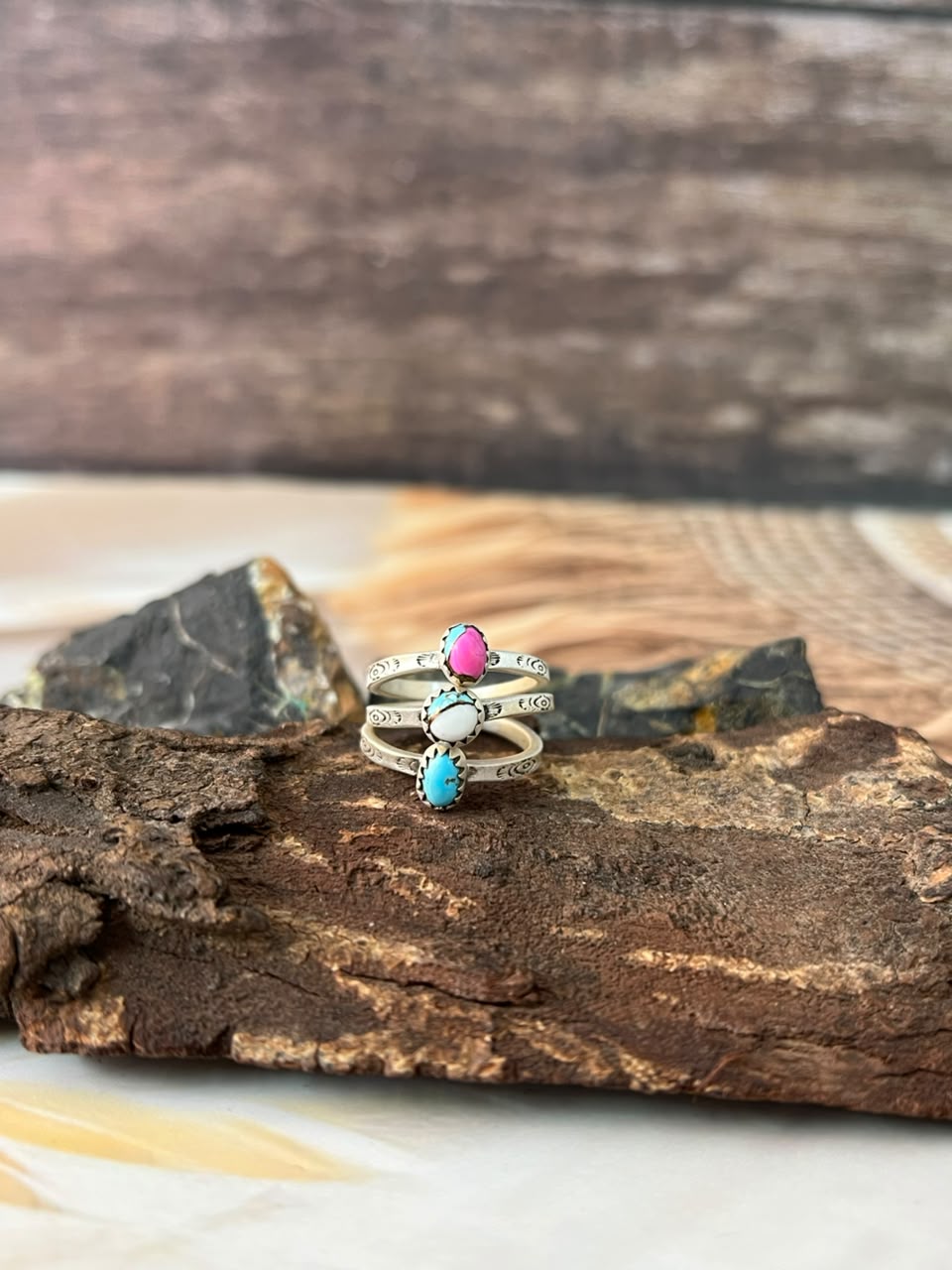 Handmade Sterling Silver Cotton Candy Adjustable Stackable Ring