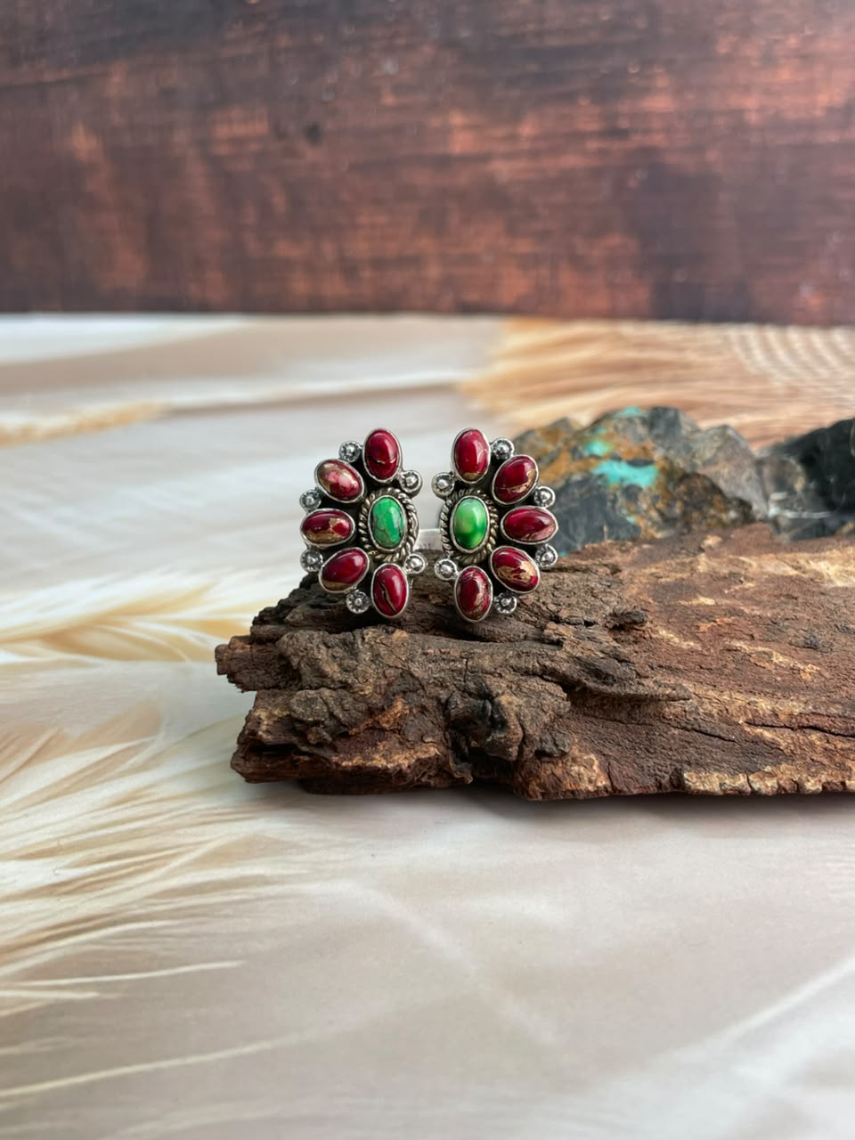 Handmade Sterling Silver Christmas Dahlia Collection: Adjustable Ring Signed Nizhoni