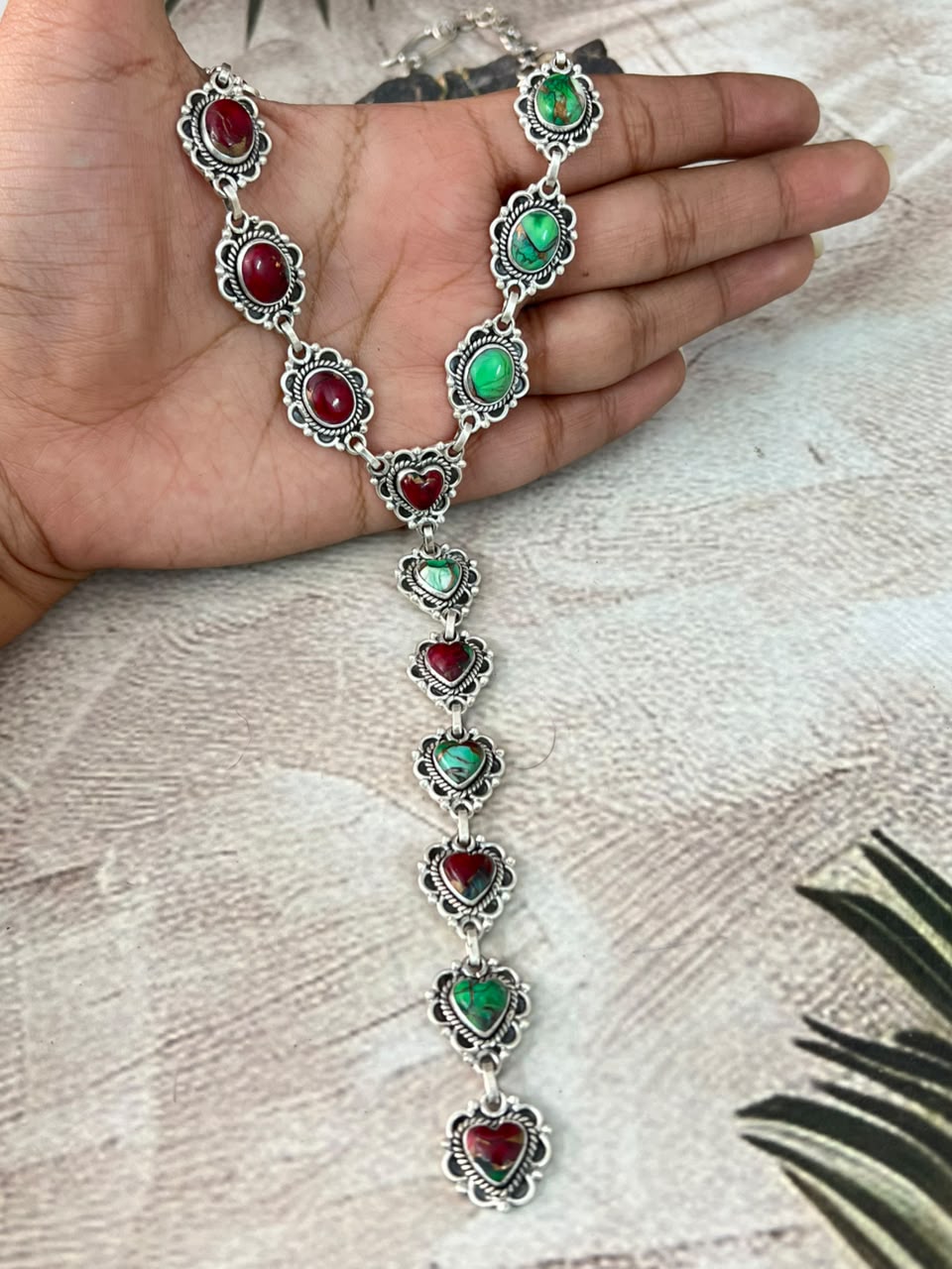 Handmade Sterling Silver Christmas Dahlia Collection: Drop Necklace Signed Nizhoni