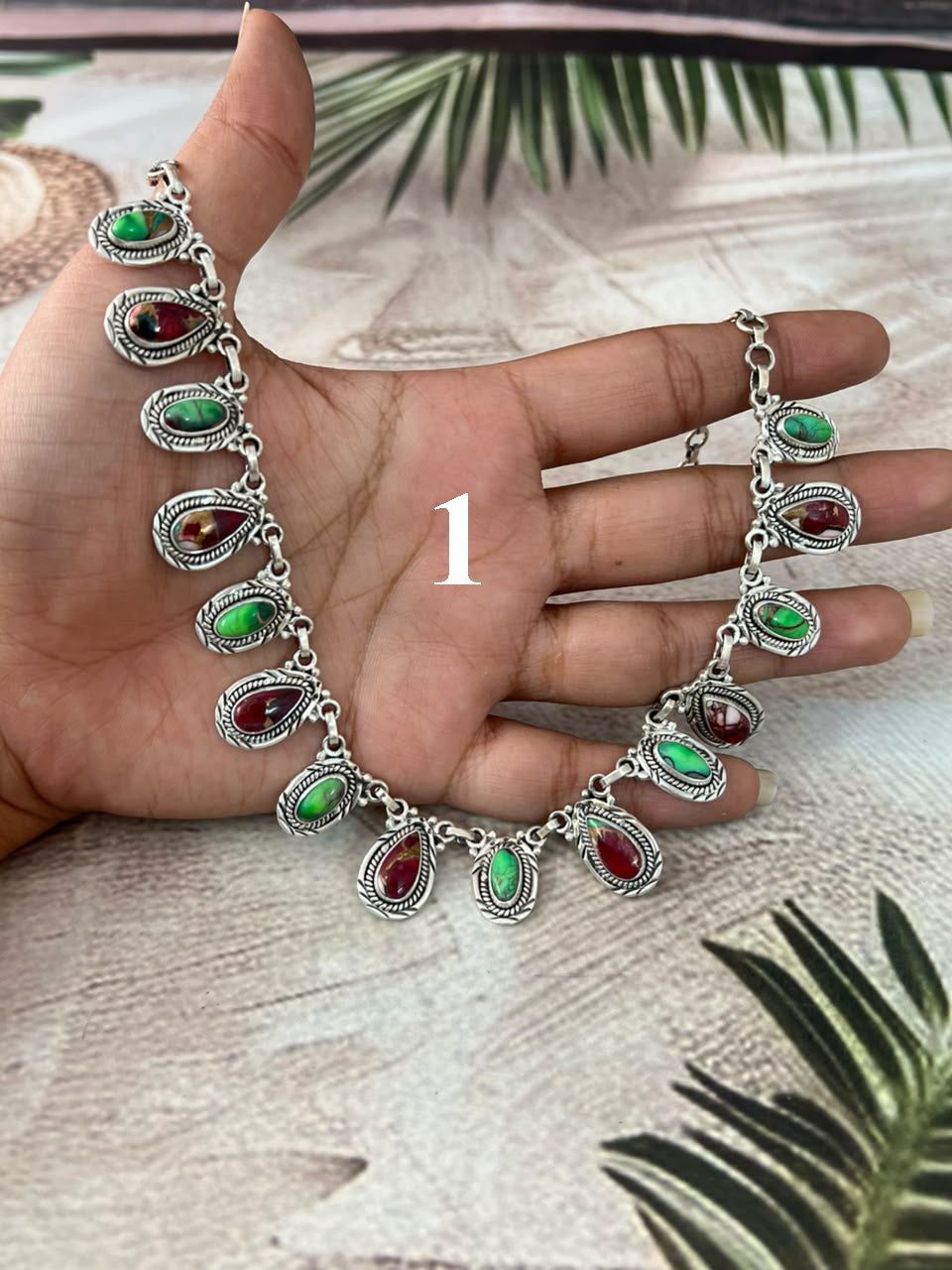 Handmade Sterling Silver Christmas Dahlia Collection: Necklace Signed Nizhoni
