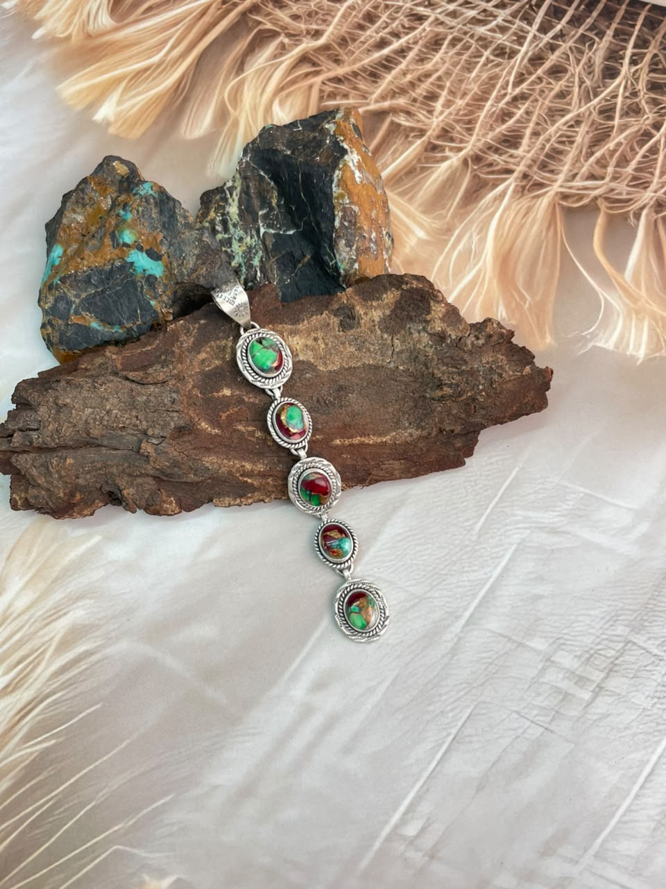 Handmade Sterling Silver Christmas Dahlia Collection: Pendant Signed Nizhoni