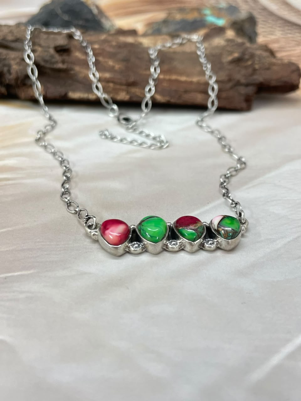 Handmade Sterling Silver Christmas Dahlia Collection: Necklace Signed Nizhoni