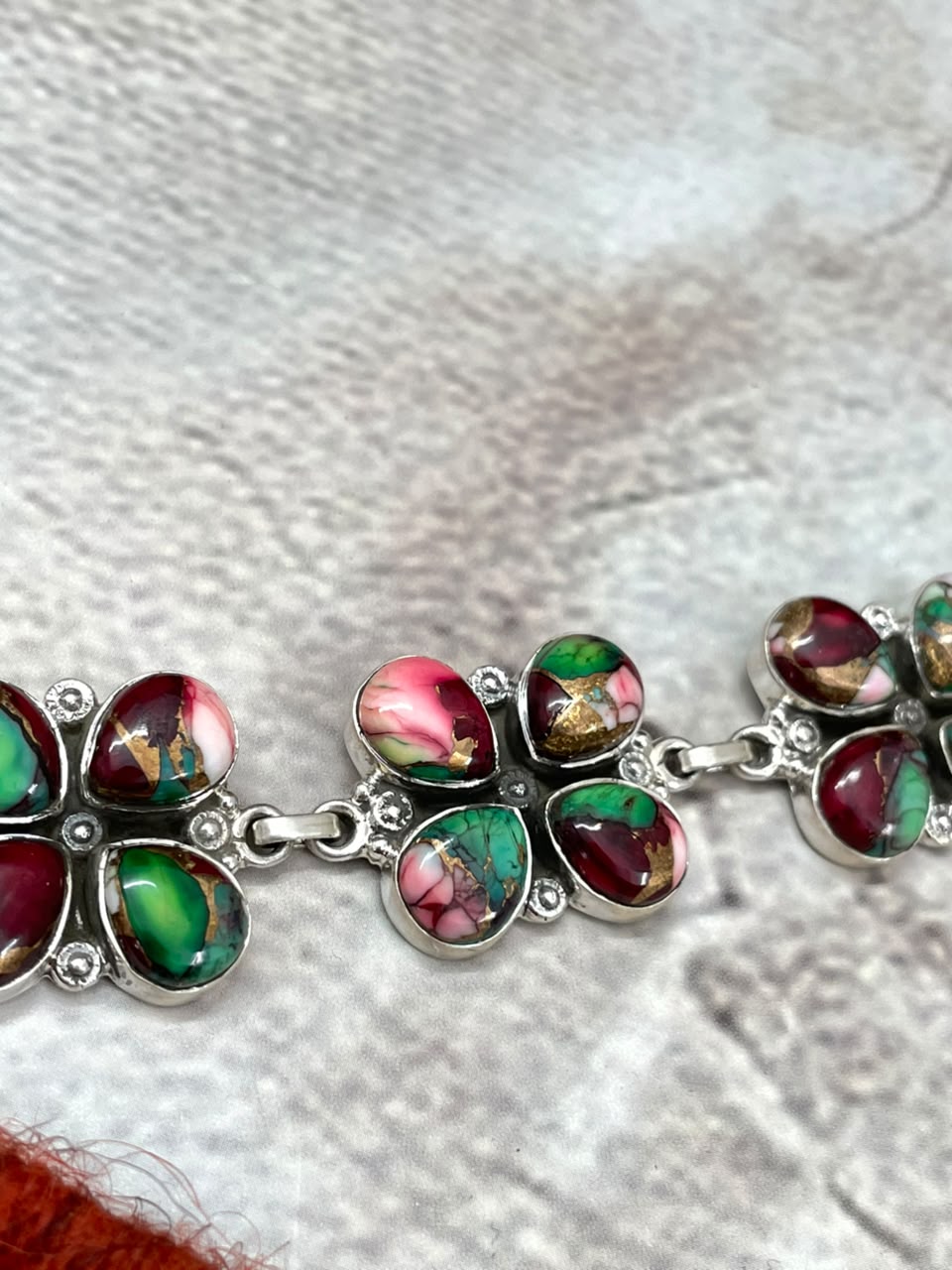 Handmade Sterling Silver Christmas Dahlia Collection: Choker Necklace Signed Nizhoni