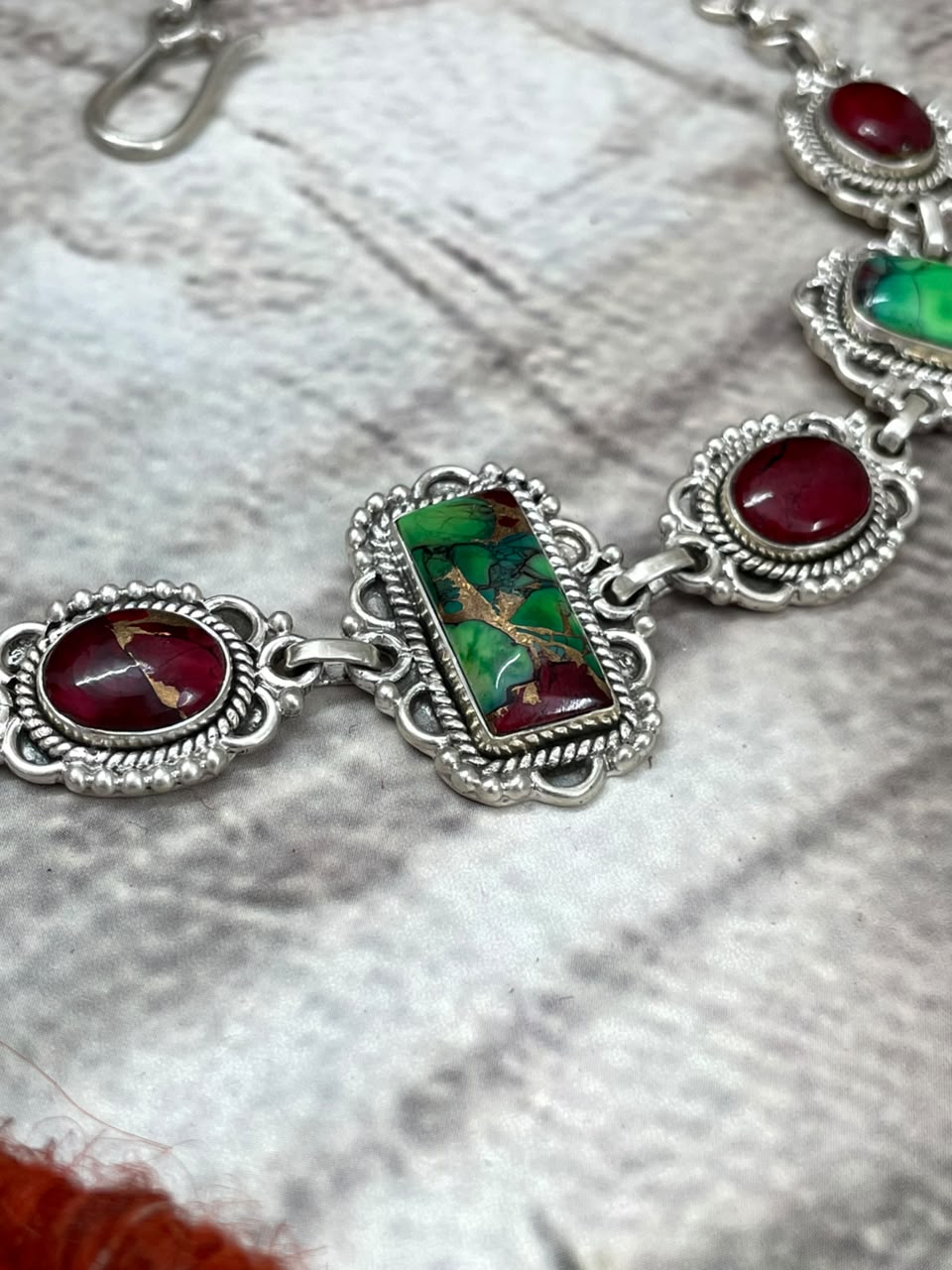 Handmade Sterling Silver Christmas Dahlia Collection: Choker Necklace Signed Nizhoni