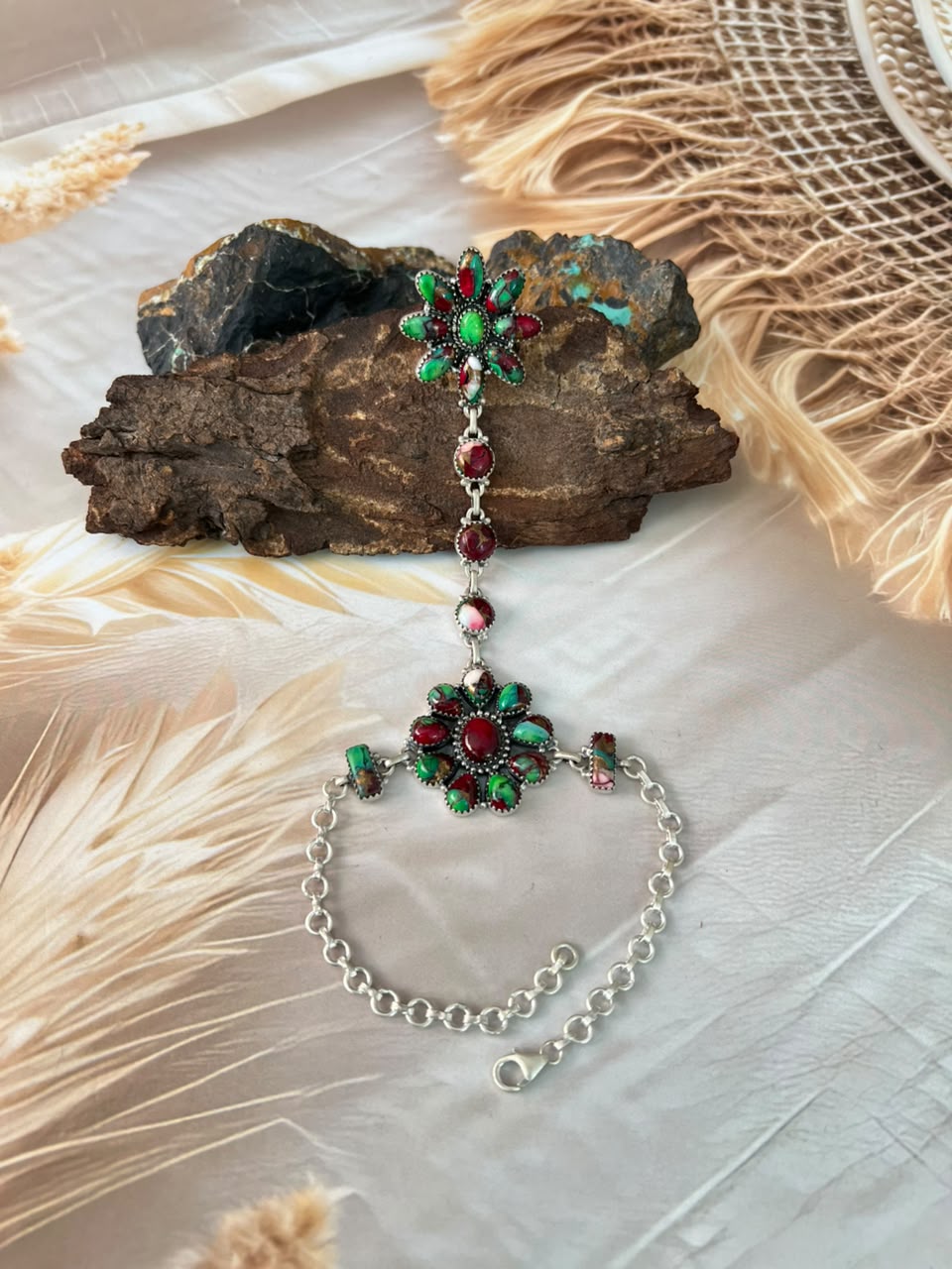 Handmade Sterling Silver Christmas Dahlia Collection: Hand Harness Signed Nizhoni