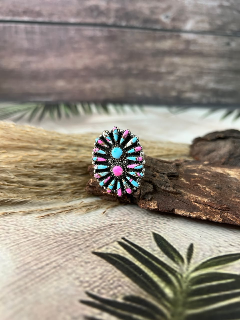 Handmade Sterling Silver Cotton Candy Adjustable Ring Signed Nizhoni (9)
