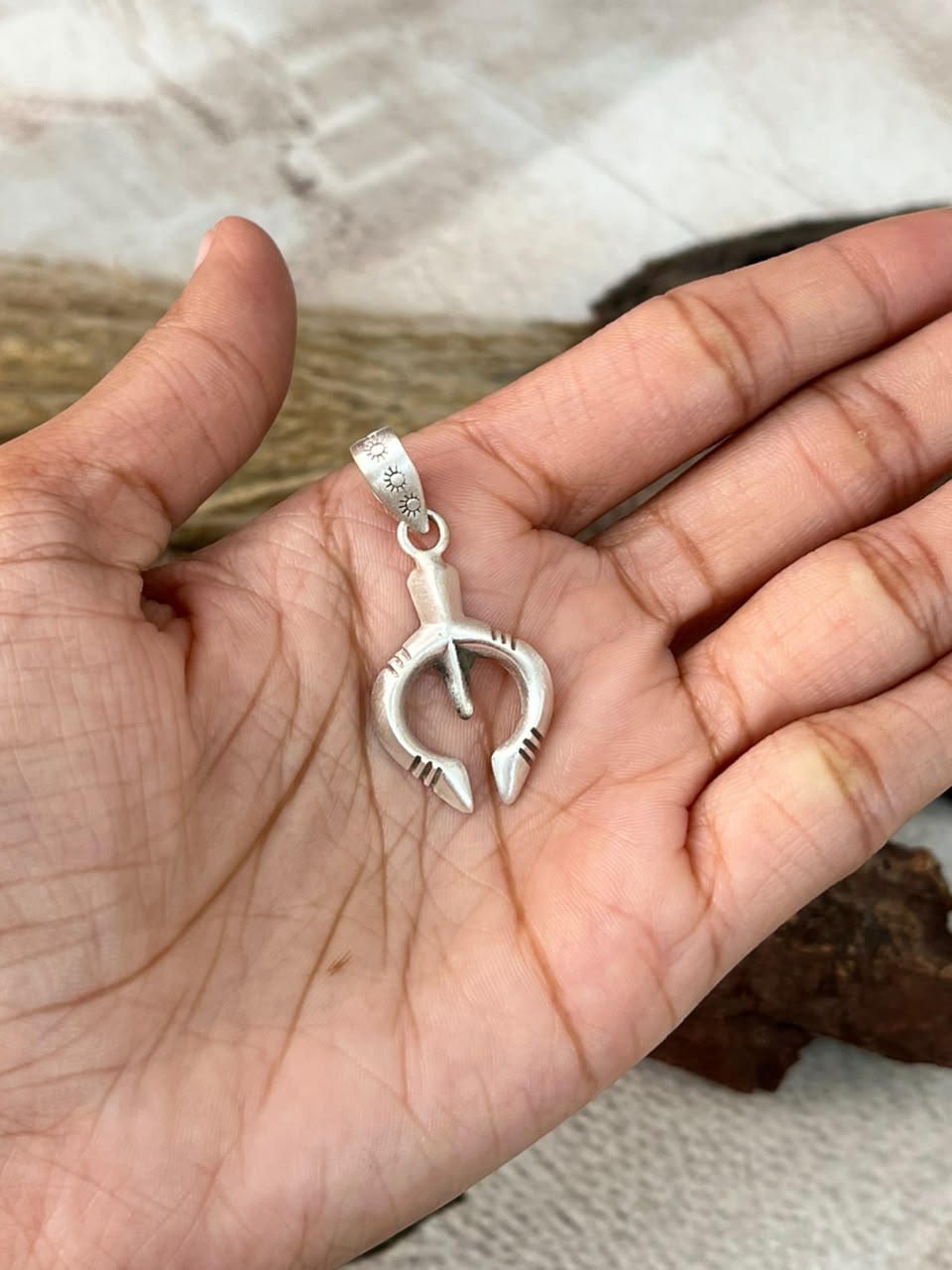 Handmade Sterling Silver Naja Pendant Signed Nizhoni