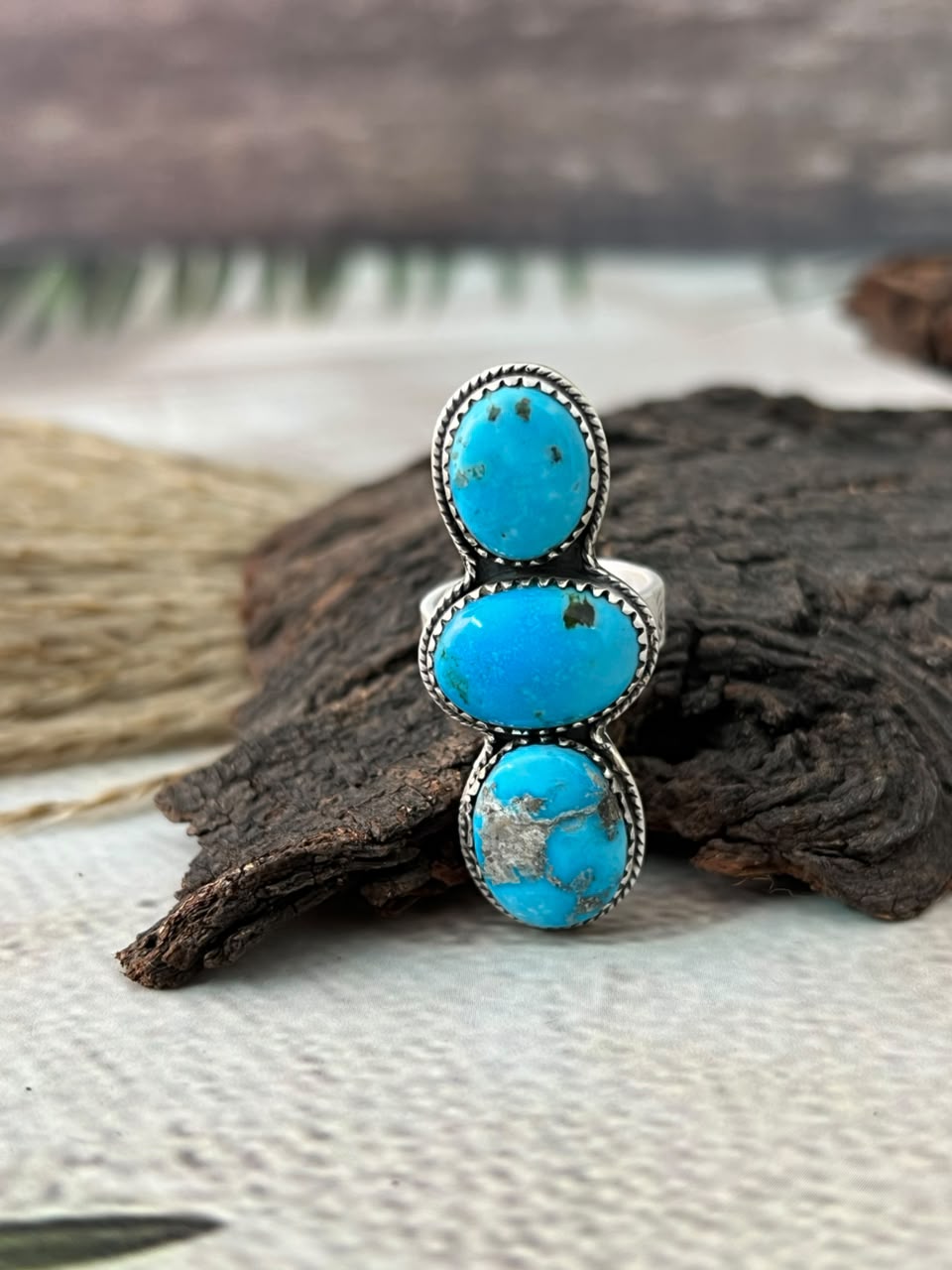 Handmade Sterling Silver Sierra Bella Turquoise Adjustable Ring Signed Nizhoni (4)
