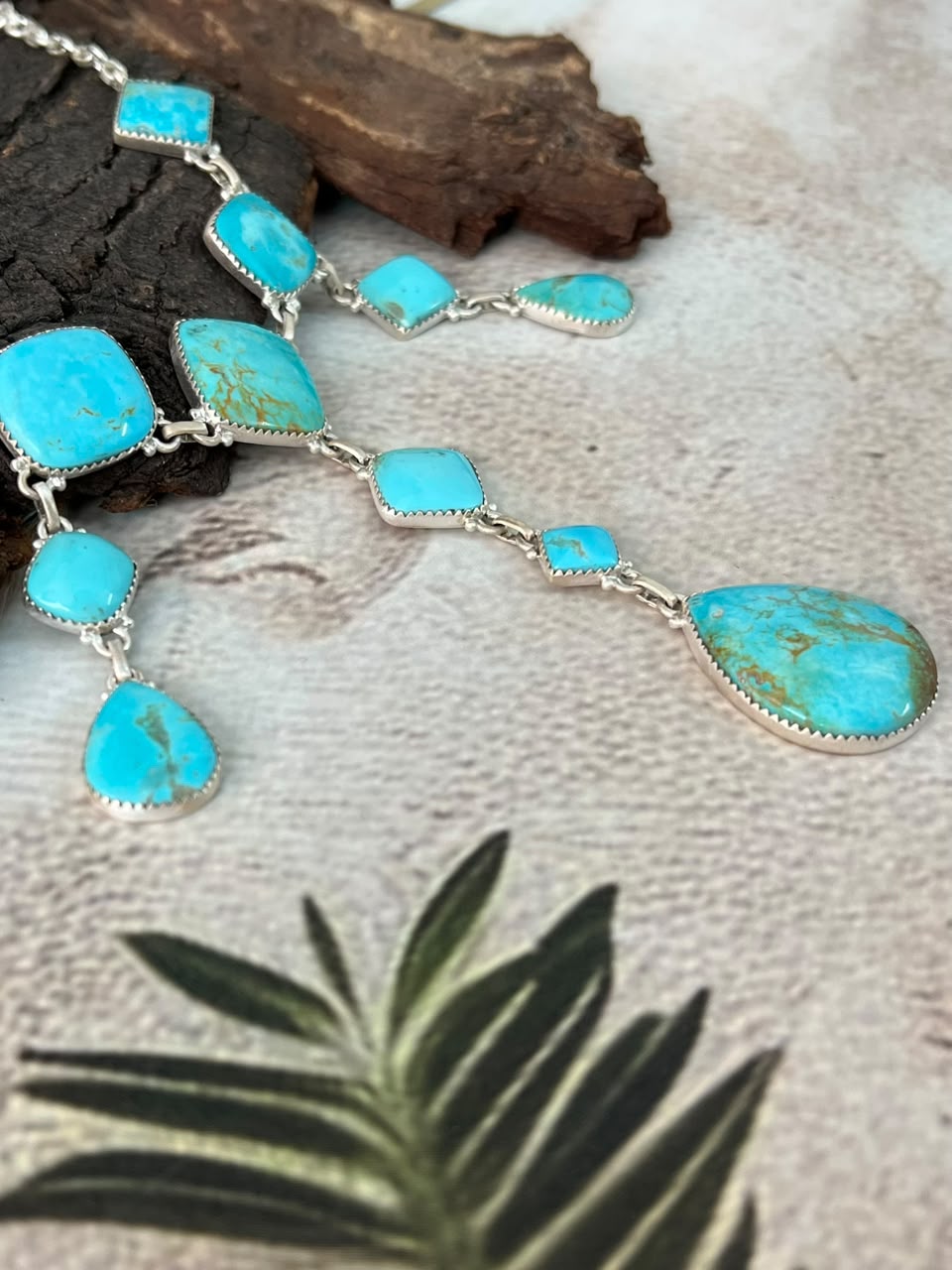 Handmade Sterling Silver Easter Blue Turquoise Choker Necklace Signed Nizhoni