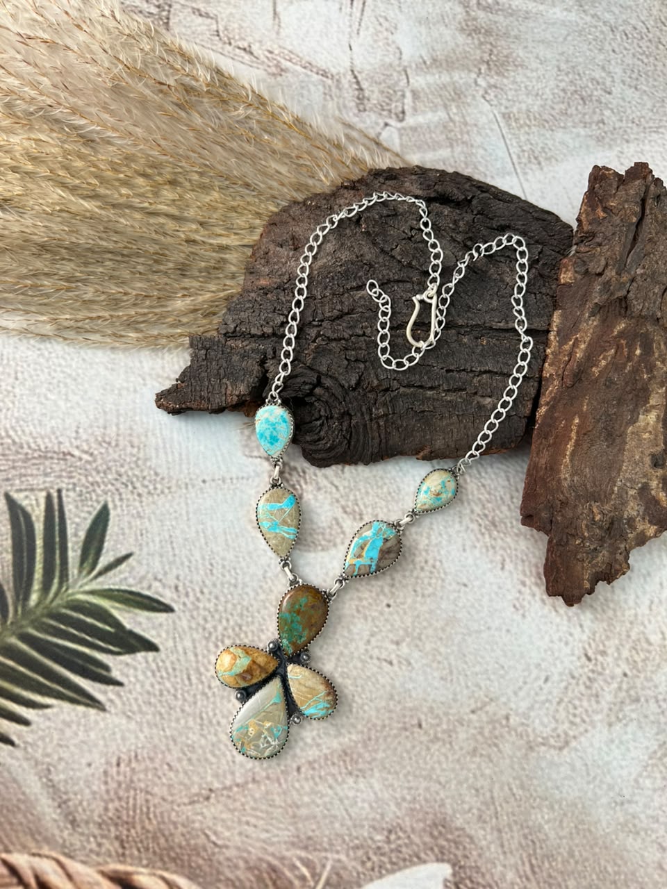 Handmade Sterling Silver Royston Turquoise Necklace Signed Nizhoni