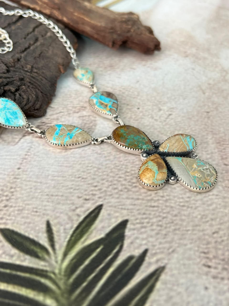 Handmade Sterling Silver Royston Turquoise Necklace Signed Nizhoni