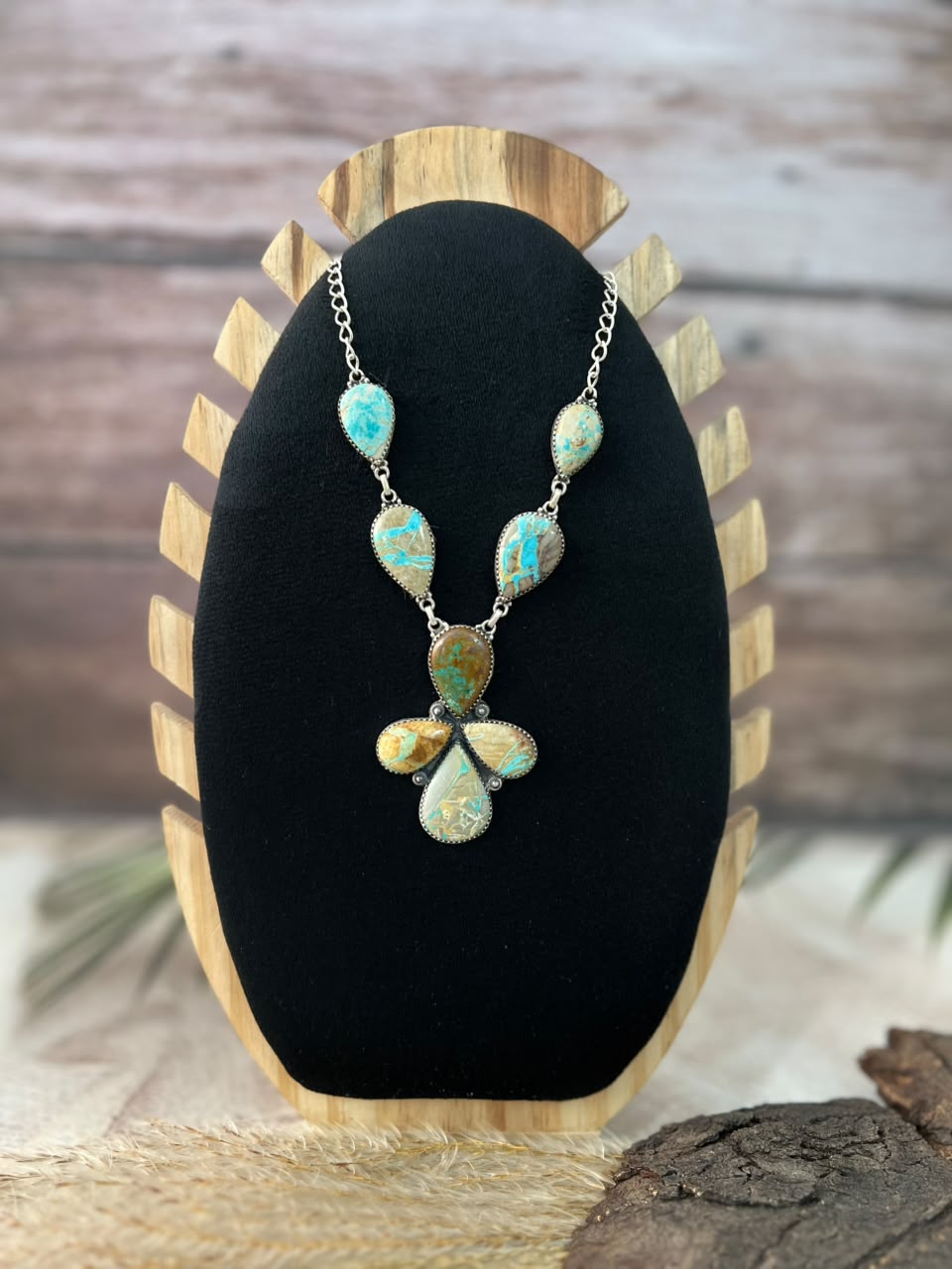 Handmade Sterling Silver Royston Turquoise Necklace Signed Nizhoni
