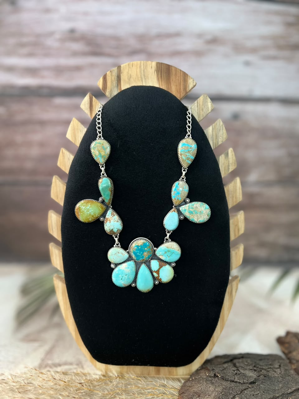Handmade Sterling Silver Royston Turquoise Necklace Signed Nizhoni