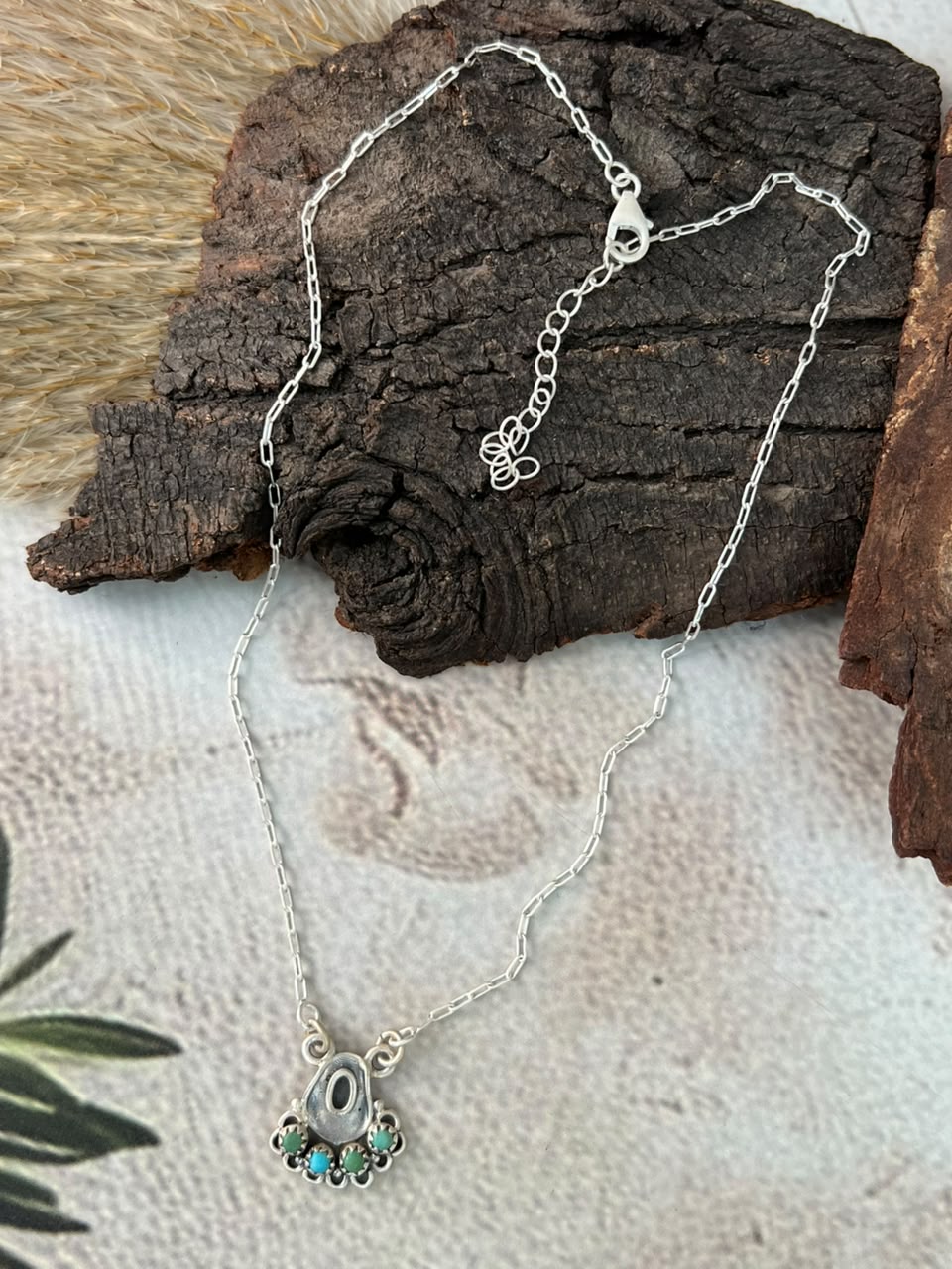 Handmade Sterling Silver Kingman Turquoise Necklace Signed Nizhoni