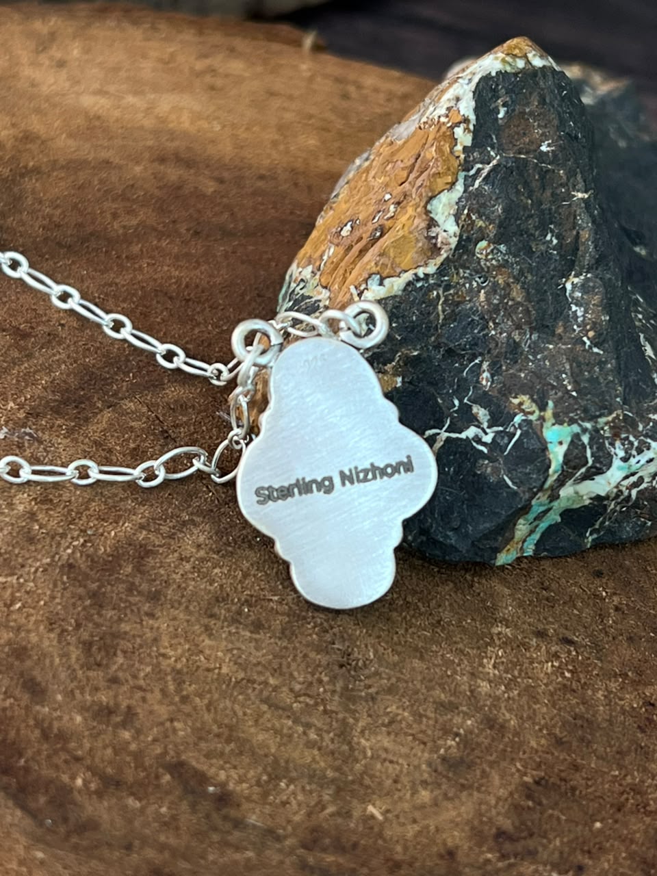 Handmade Sterling Silver Sierra Bella Turquoise Necklace Signed Nizhoni