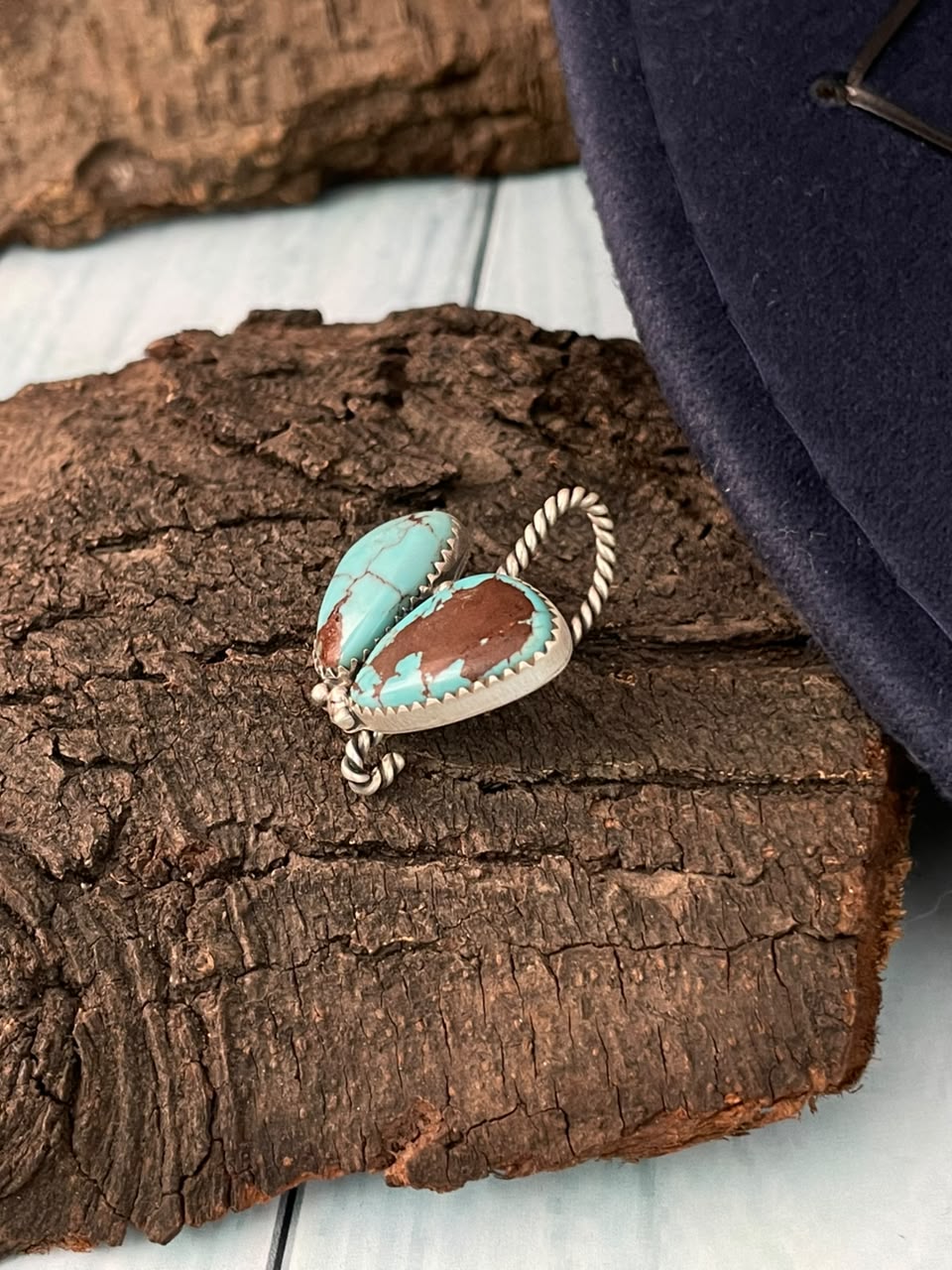 Handmade Sterling Silver Egyptian Turquoise Collection: Hat Pin Signed Nizhoni