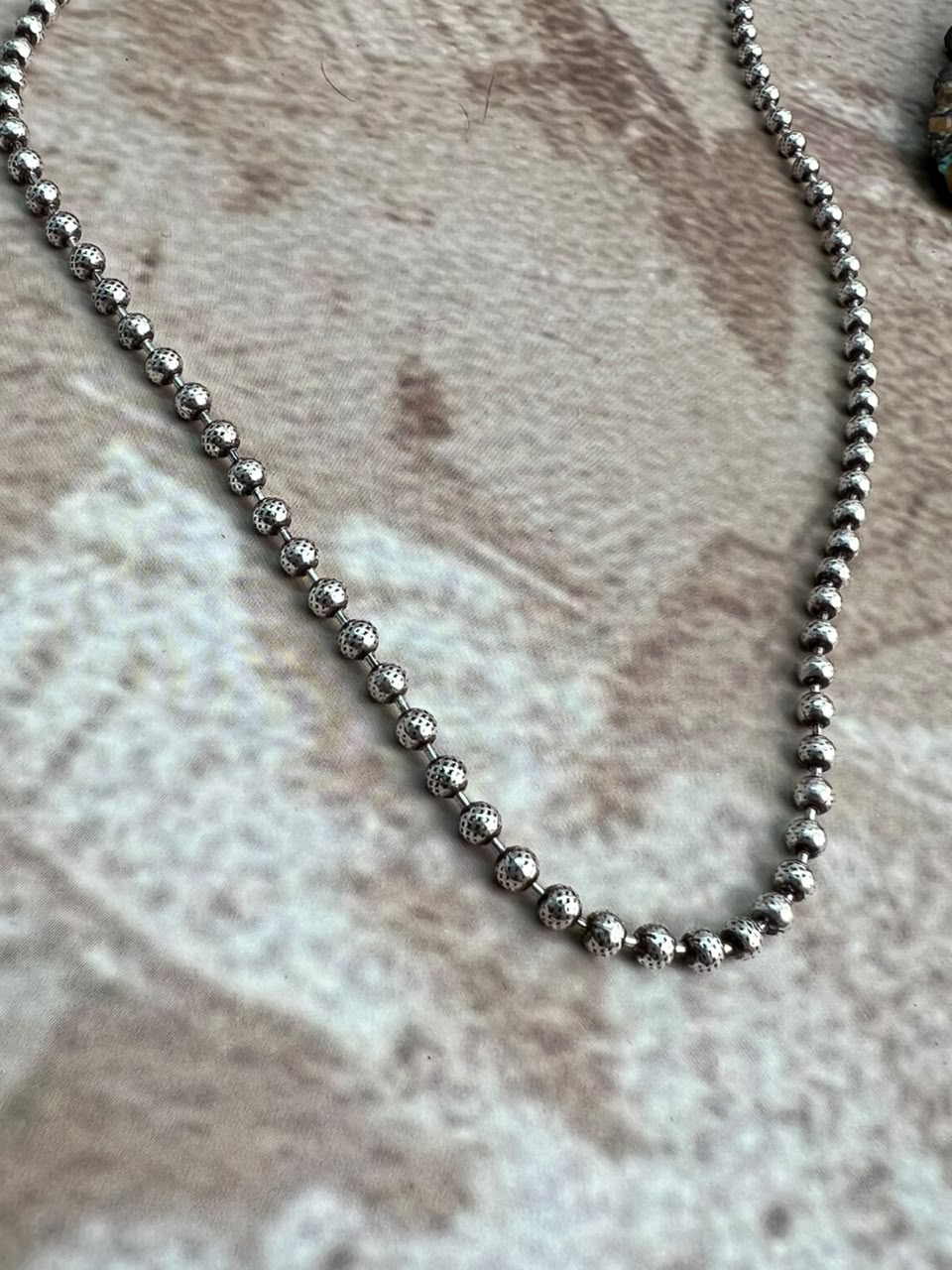 Handmade Sterling Silver 3MM Beaded Necklace