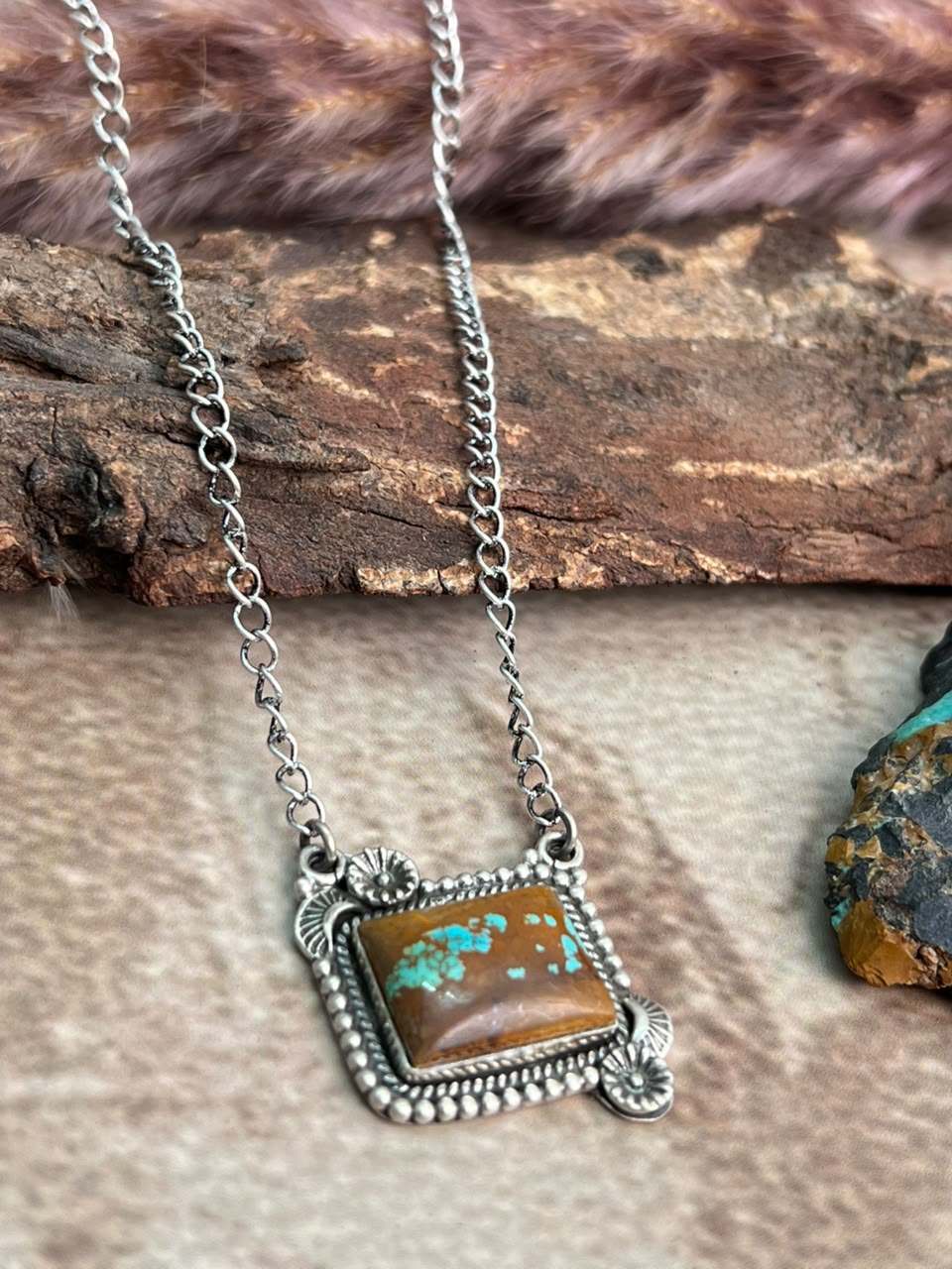Handmade Sterling Silver Royston Turquoise Necklace Signed Nizhoni (3)