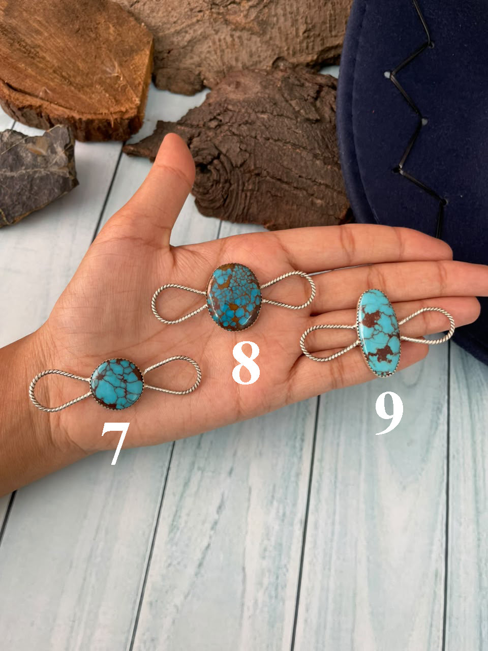 Handmade Sterling Silver Egyptian Turquoise Collection: Scarf Charm Signed Nizhoni
