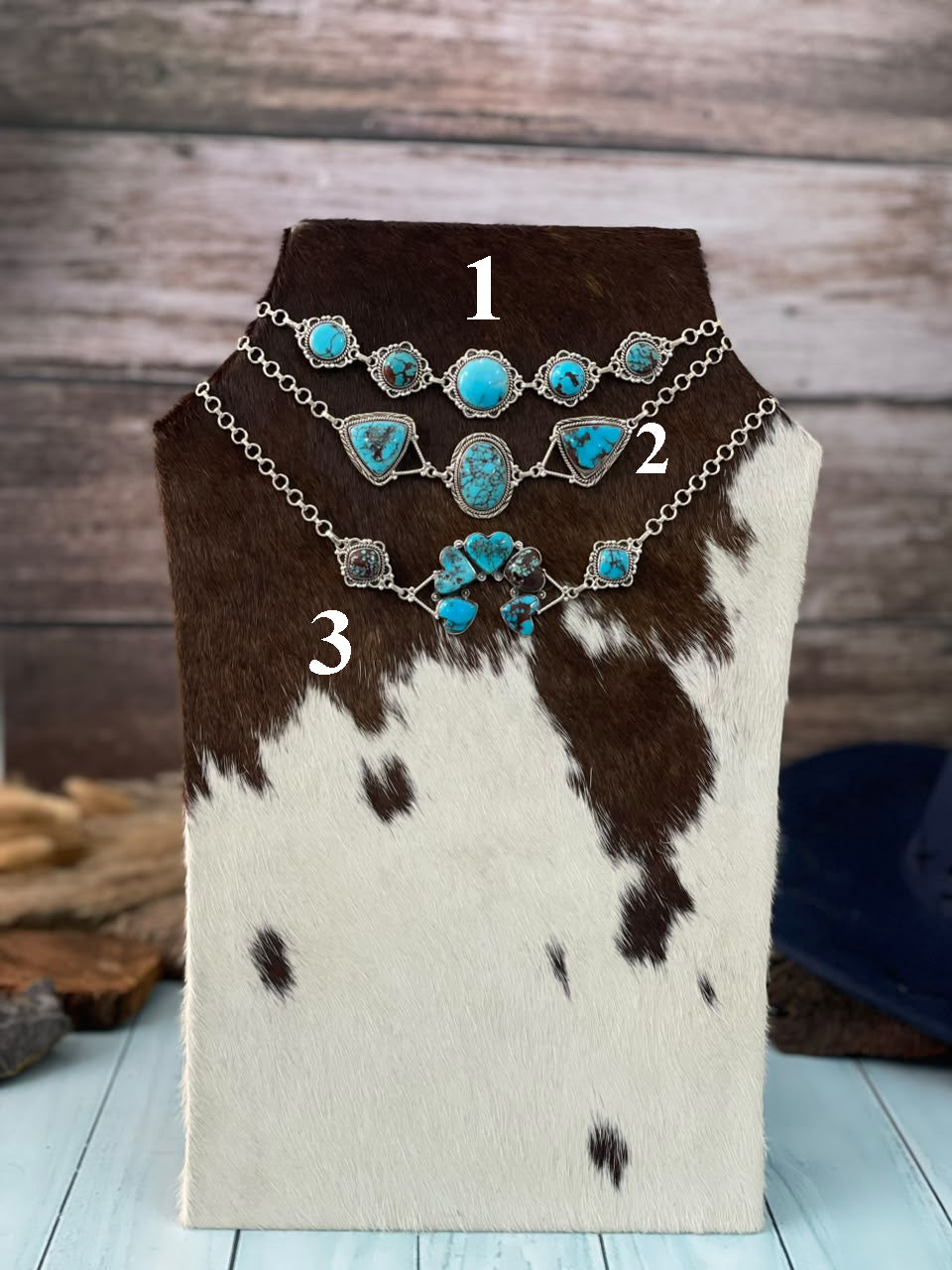 Handmade Sterling Silver Egyptian Turquoise Collection: Choker Necklace Signed Nizhoni