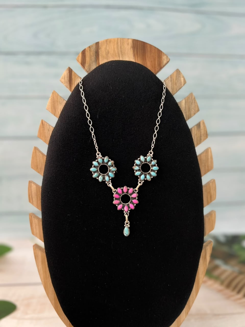 Handmade Sterling Silver Cotton Candy Necklace Signed Nizhoni (3)