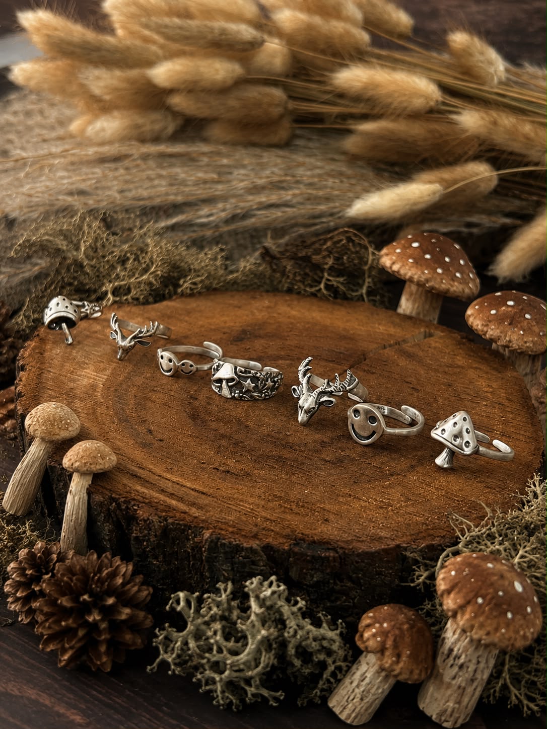 Handmade Sterling Silver Mystic Grove Stack Collection: Adjustable Ring