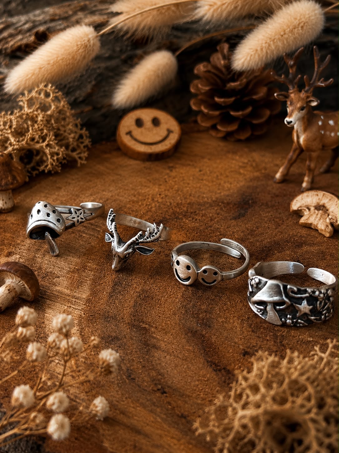 Handmade Sterling Silver Mystic Grove Stack Collection: Adjustable Ring