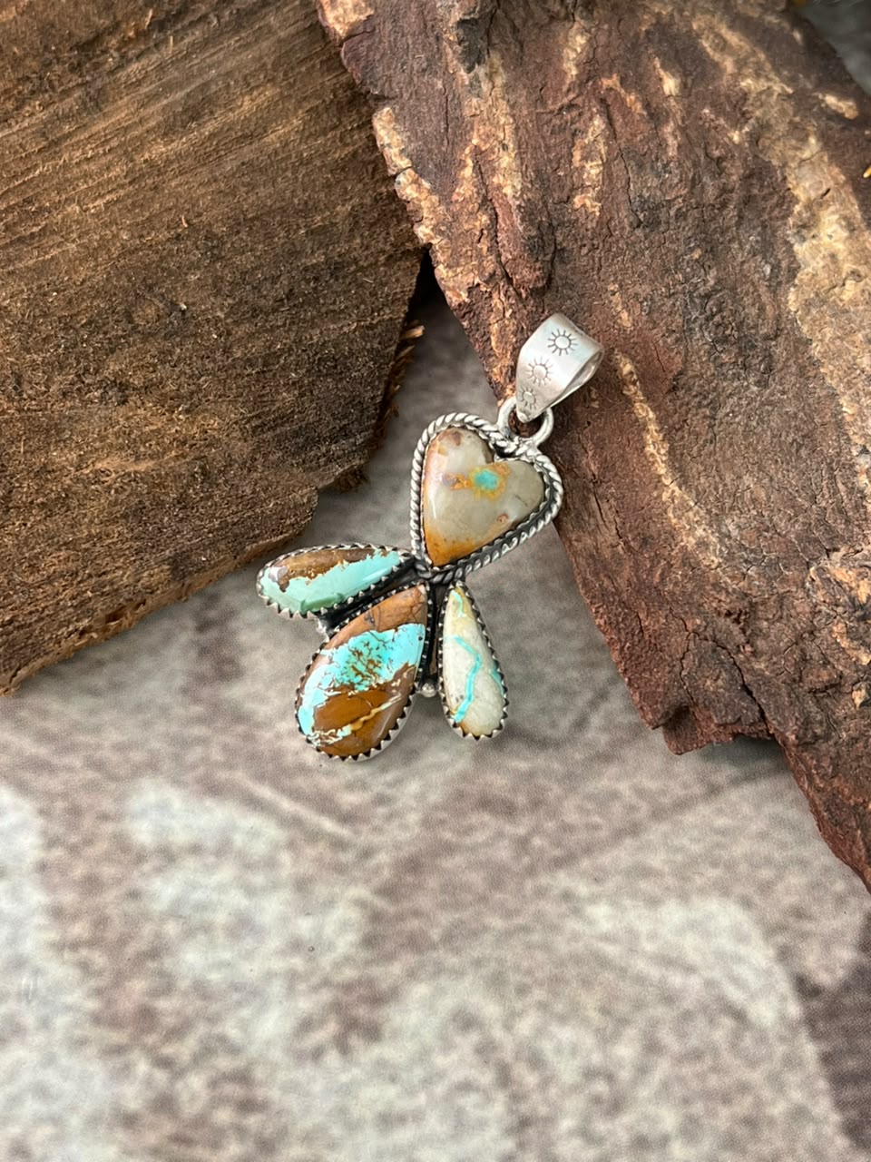 Handmade Sterling Silver Royston Turquoise Pendant Signed Nizhoni