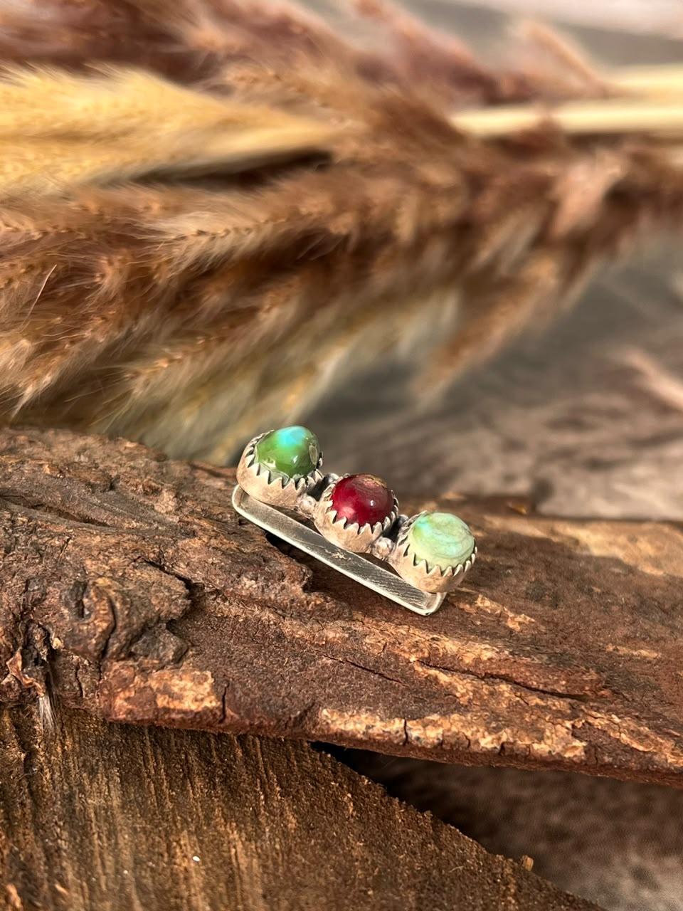 Handmade Sterling Silver Sonoran Mountain Turquoise with Dahlia Rose Watch Charm Signed Nizhoni